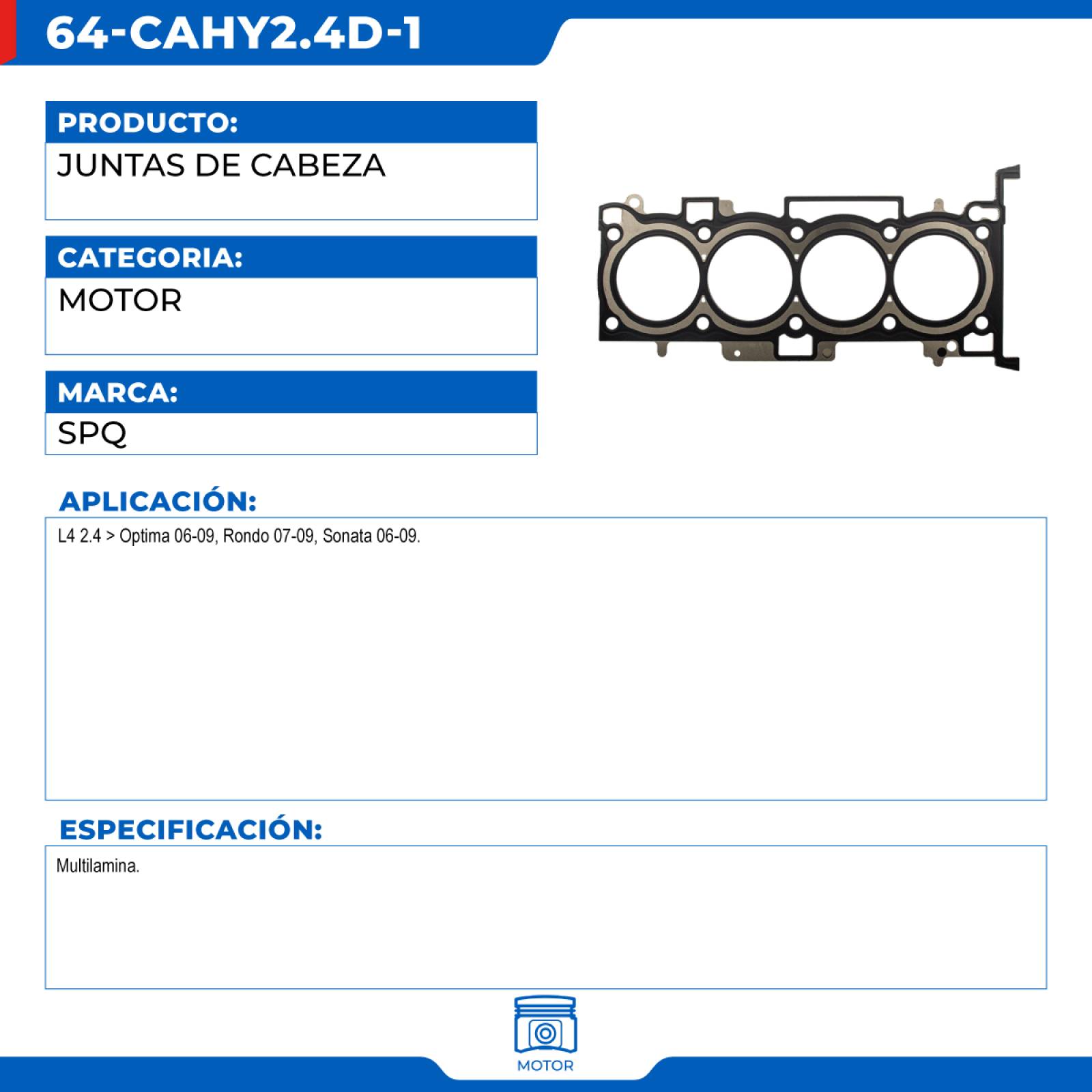 Juntas De Cabeza, SPQ; Para Hyundai Sonata 2006-2009 L4; 2.4