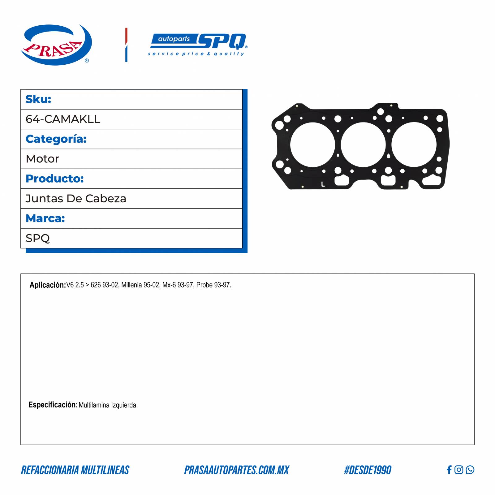 Juntas De Cabeza, SPQ; Para Ford Probe 1993-1997 V6; 2.5