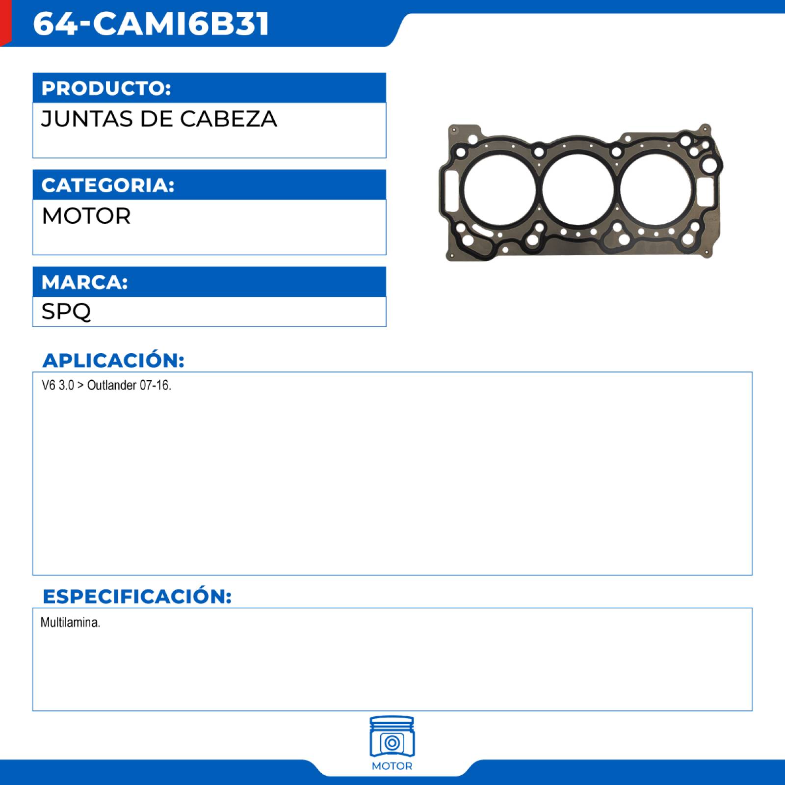 Juntas De Cabeza, SPQ; Para Mitsubishi Outlander 2007-2016 V6; 3