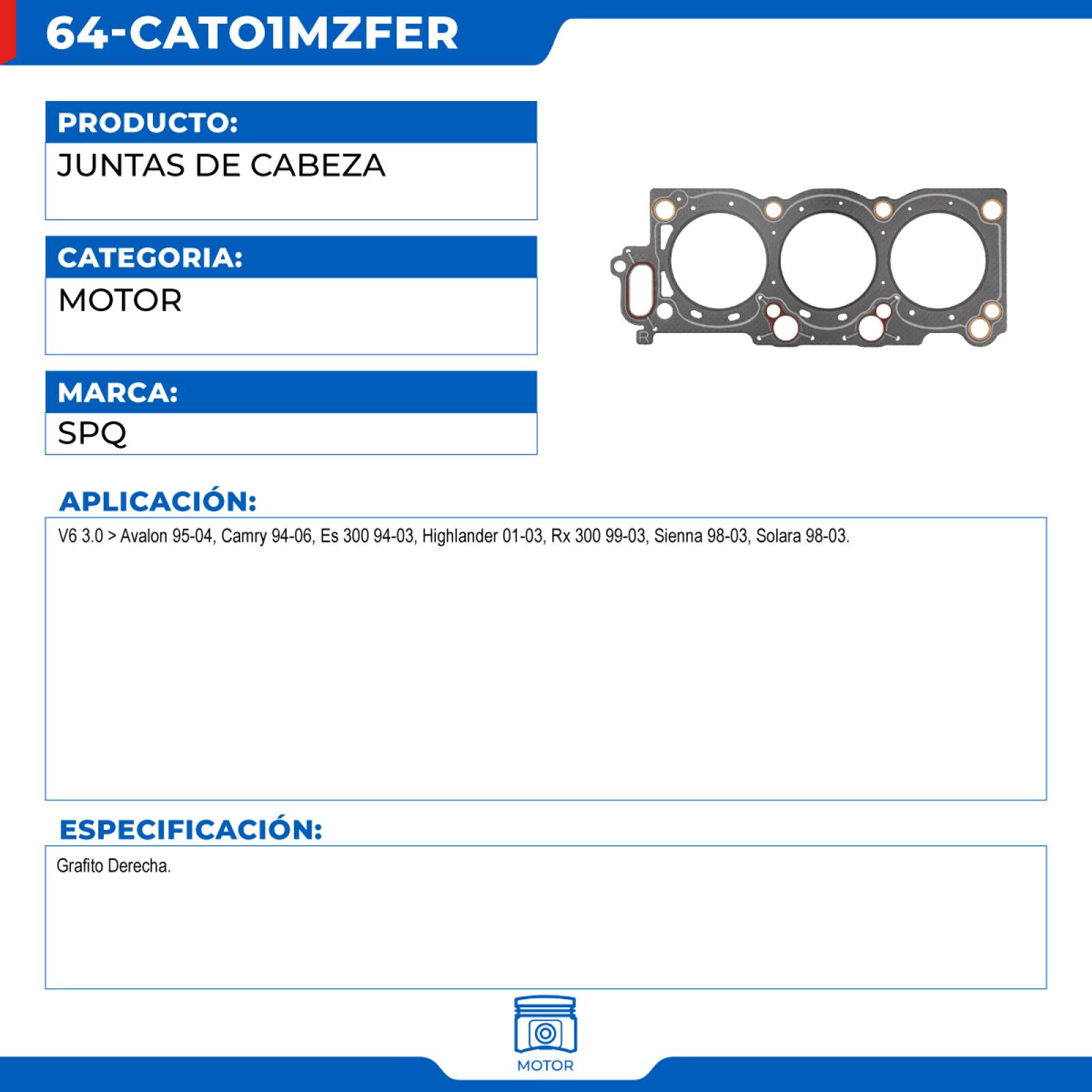 Juntas De Cabeza, SPQ; Para Lexus Es 300 1994-2003 V6; 3