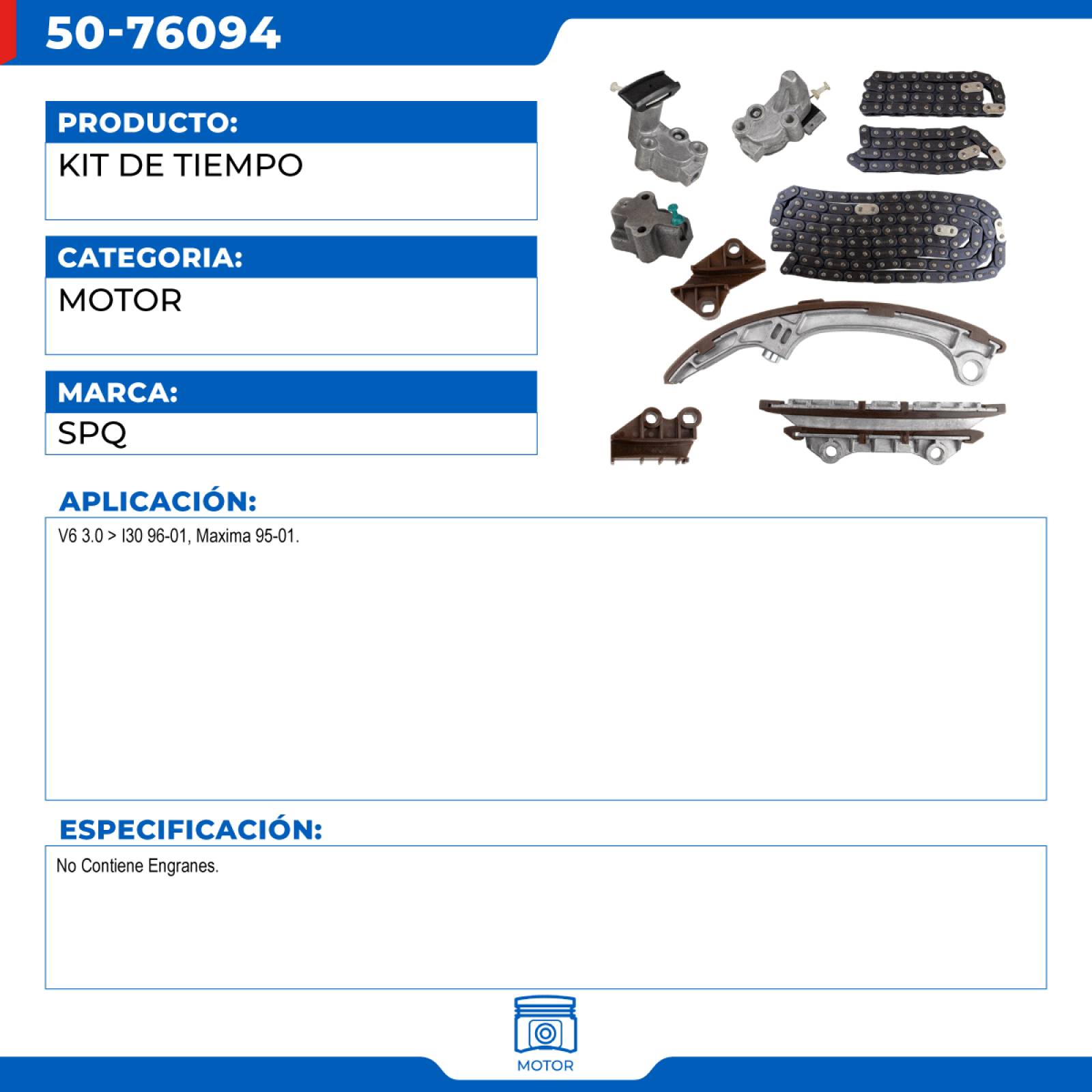 Kit De Tiempo, SPQ; Para Infiniti I30 1996-2001 V6; 3