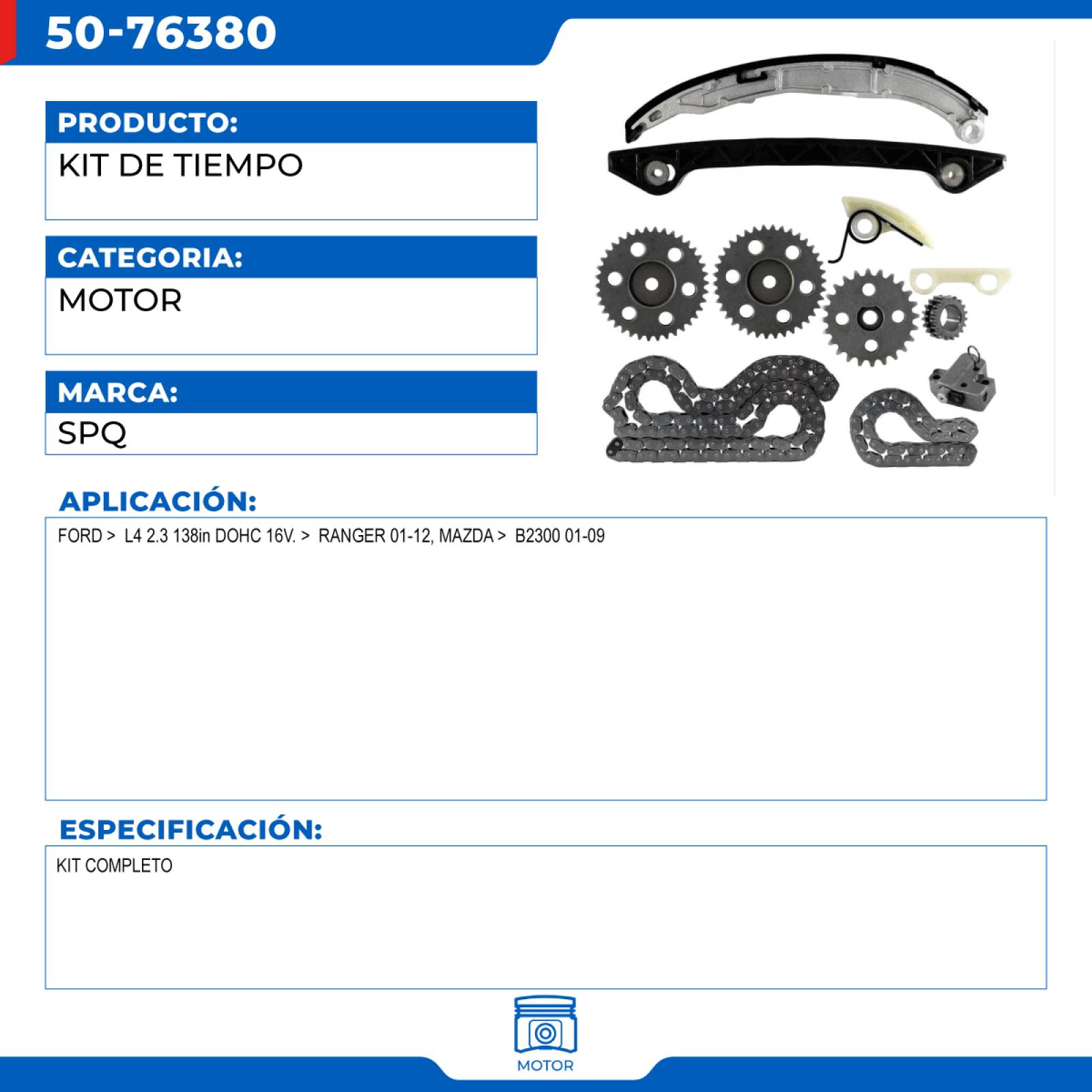 Kit De Tiempo, SPQ; Para Ford Ranger 2001-2012 L4; 2.3