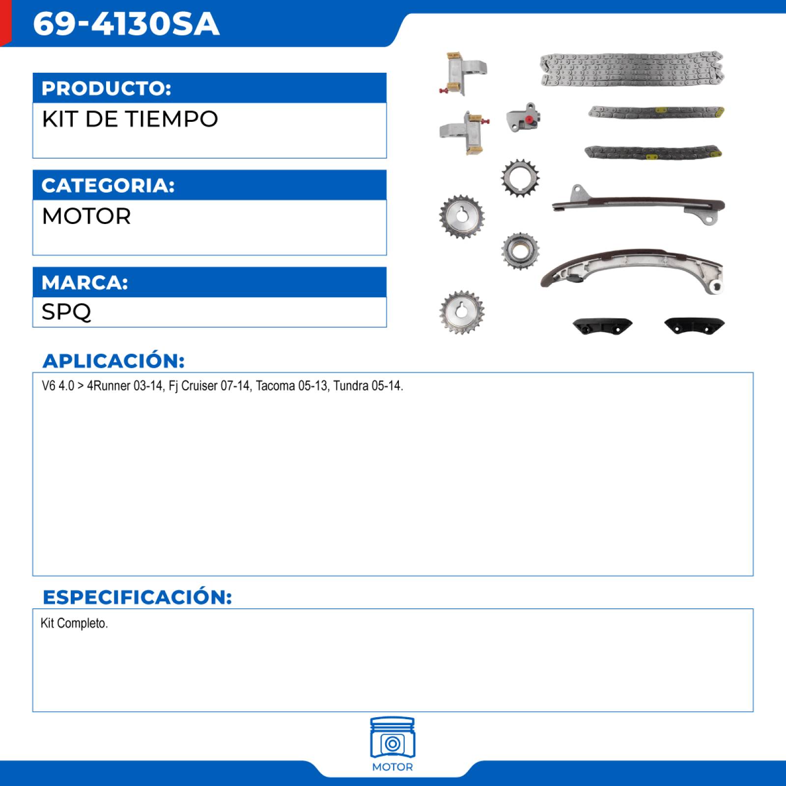 Kit De Tiempo, SPQ; Para Toyota 4Runner 2003-2014 V6; 4