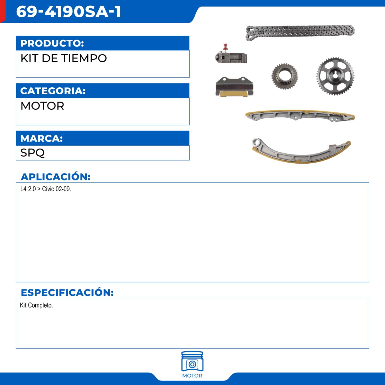 Kit De Tiempo, SPQ; Para Honda Civic 2002-2005 L4; 2