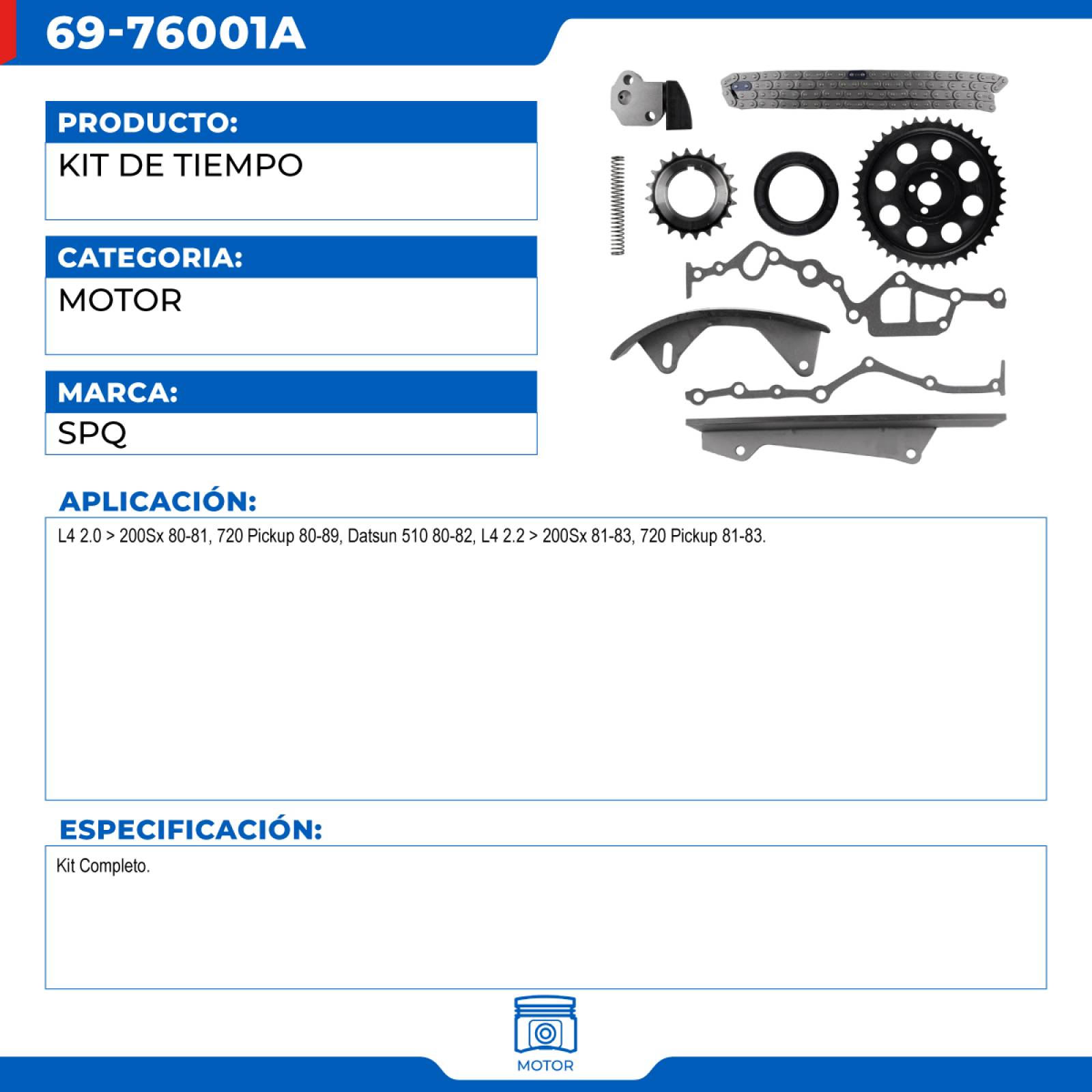 Kit De Tiempo, SPQ; Para Nissan 200Sx 1980-1981 L4; 2
