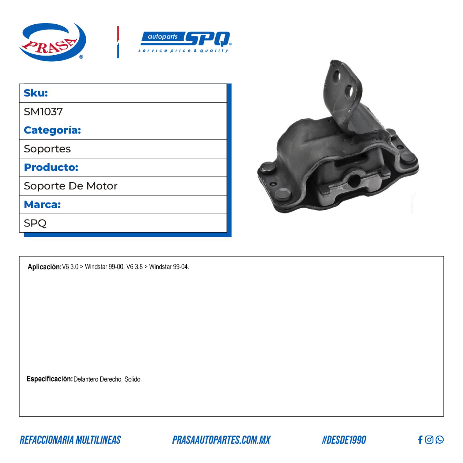 Soporte De Motor, SPQ; Para Ford Windstar 1999-2000 V6; 3