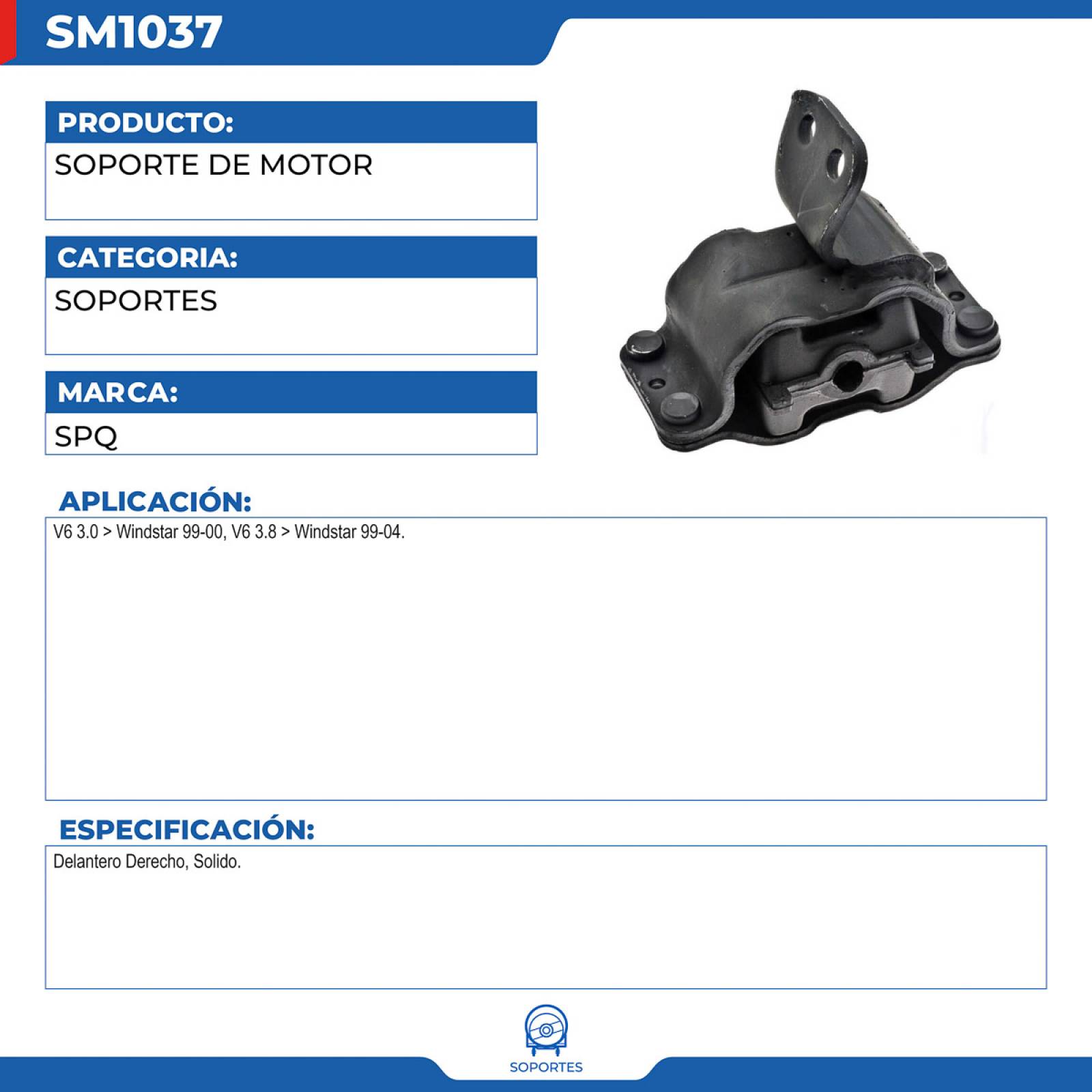 Soporte De Motor, SPQ; Para Ford Windstar 1999-2000 V6; 3