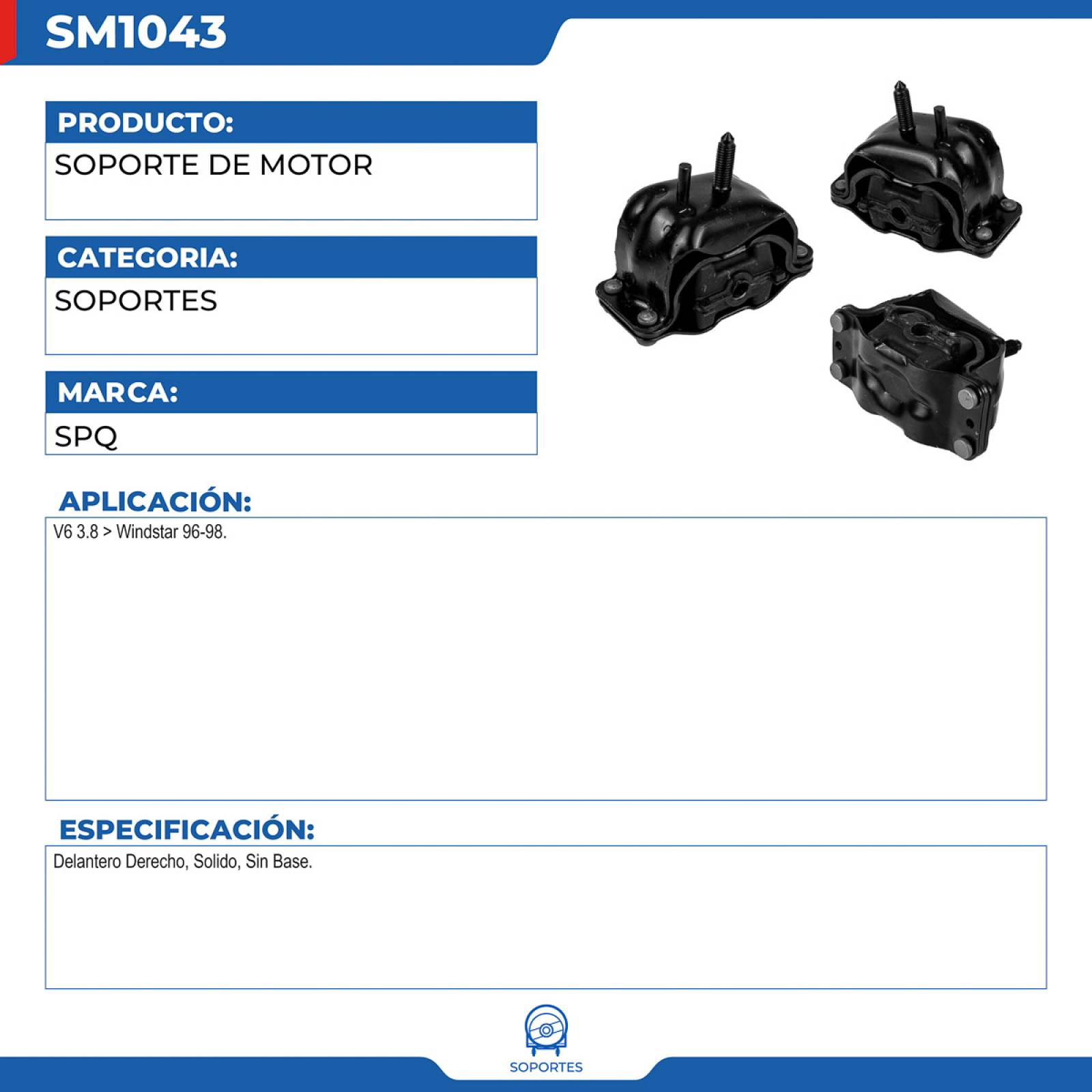 Soporte De Motor, SPQ; Para Ford Windstar 1996-1998 V6; 3.8