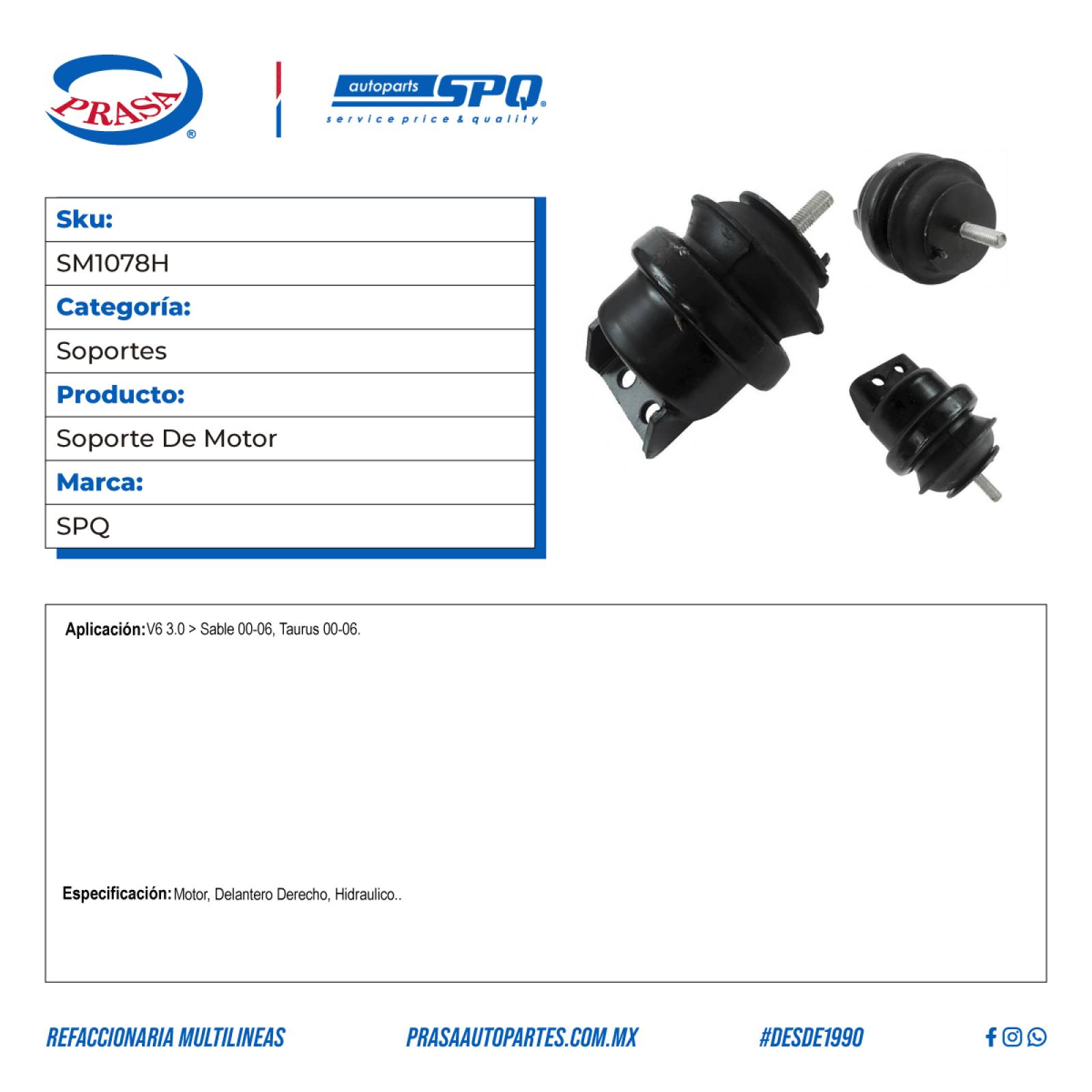 Soporte De Motor, SPQ; Para Ford Taurus 2000-2006 V6; 3