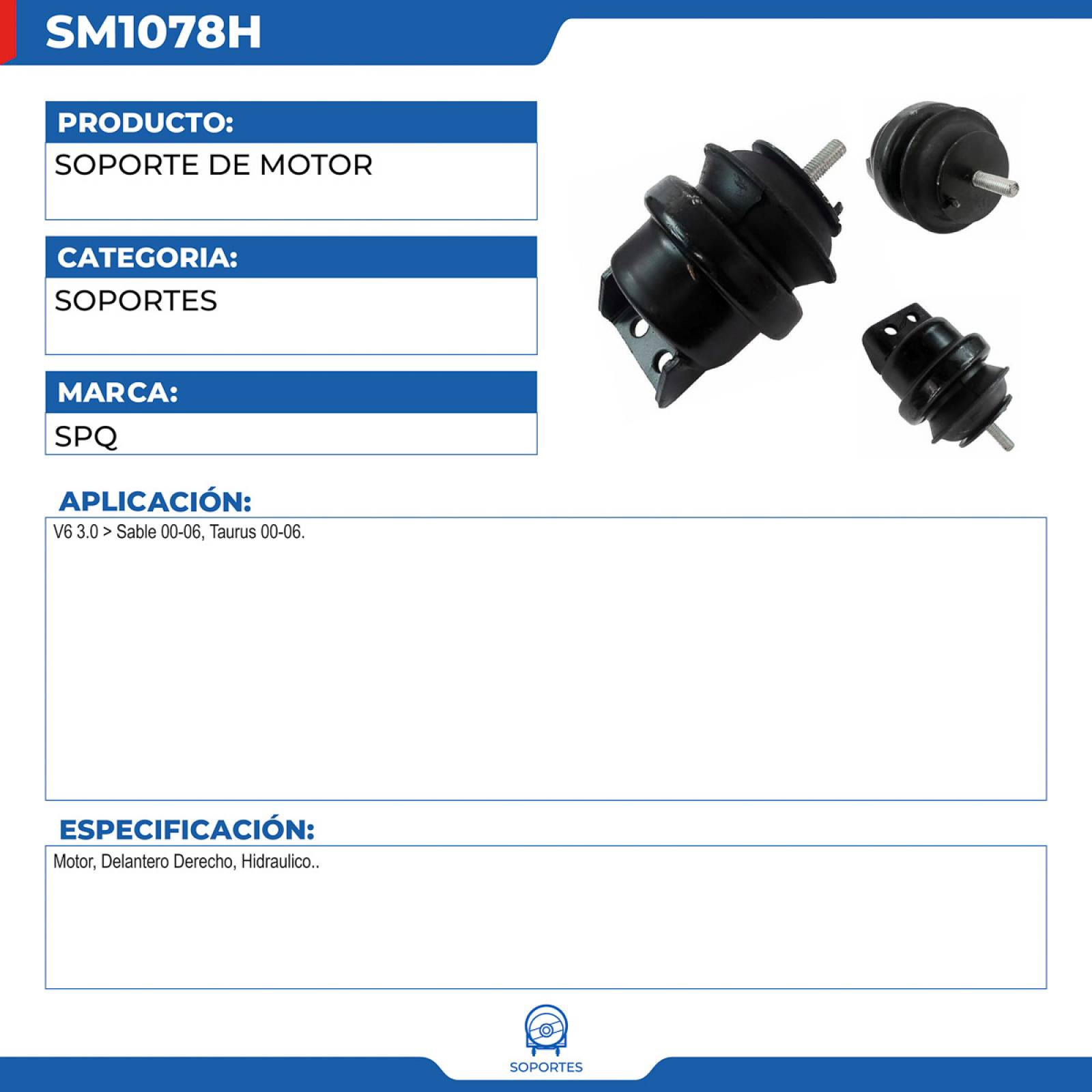 Soporte De Motor, SPQ; Para Ford Taurus 2000-2006 V6; 3