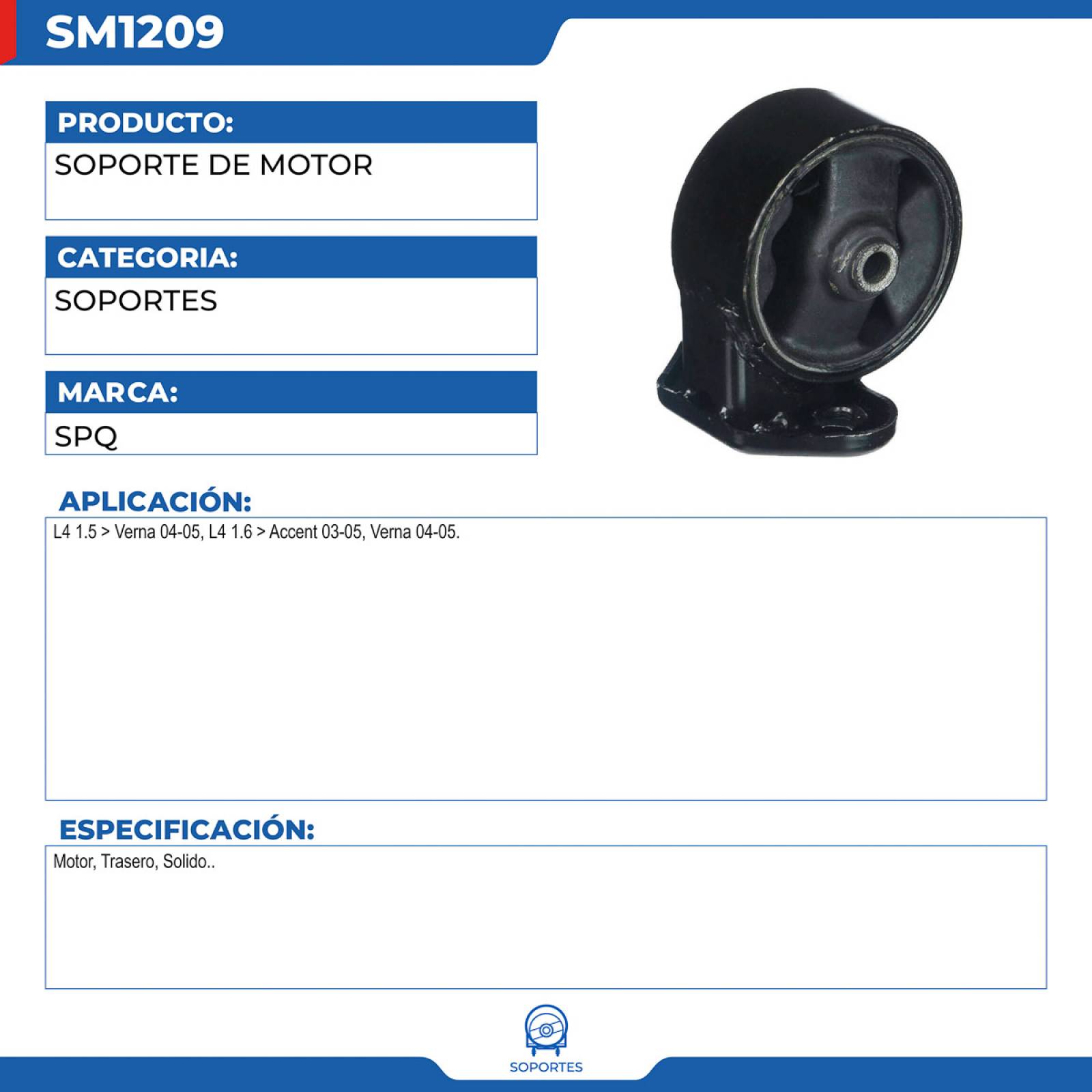 Soporte De Motor, SPQ; Para Dodge Verna 2004-2005 L4; 1.5