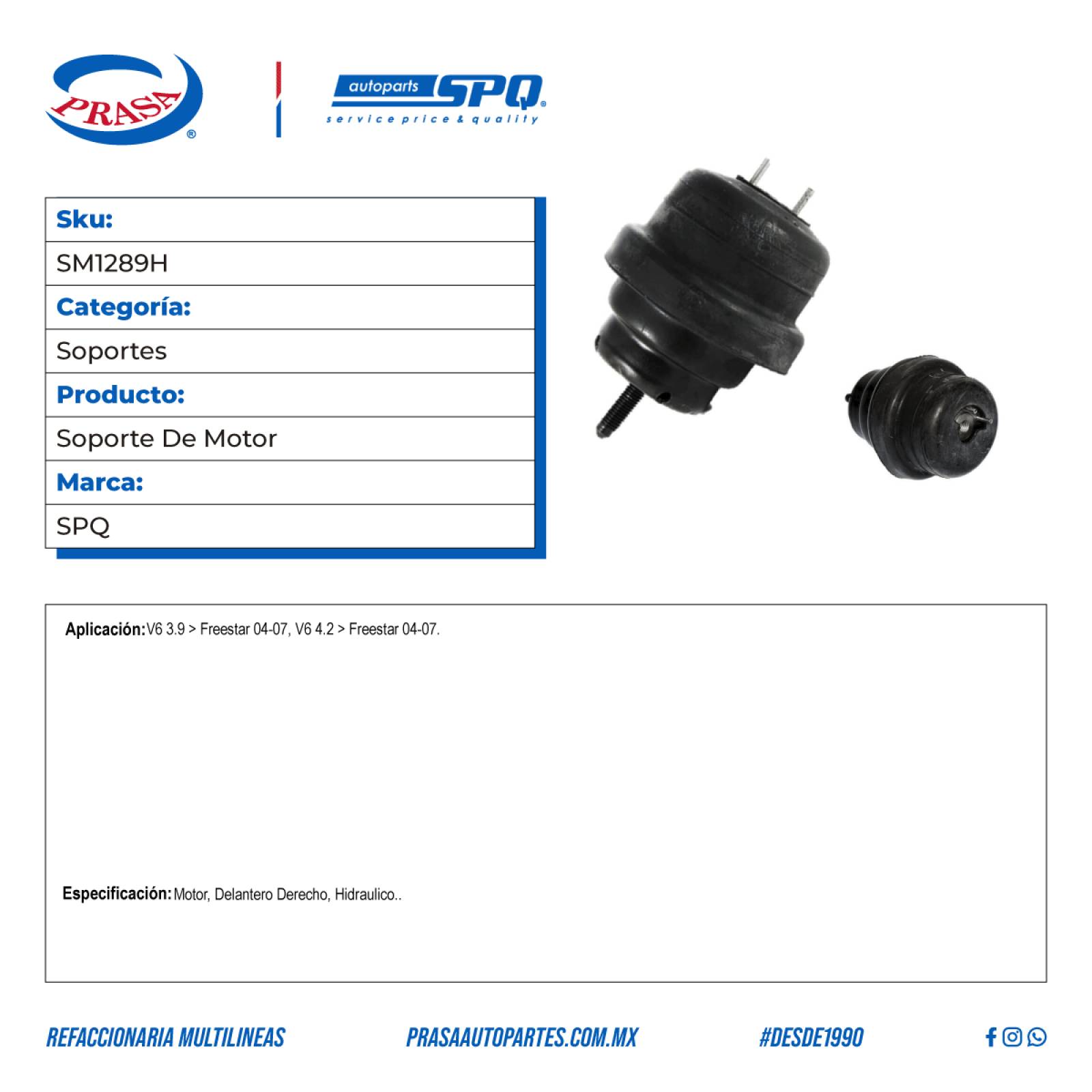 Soporte De Motor, SPQ; Para Ford Freestar 2004-2007 V6; 3.9