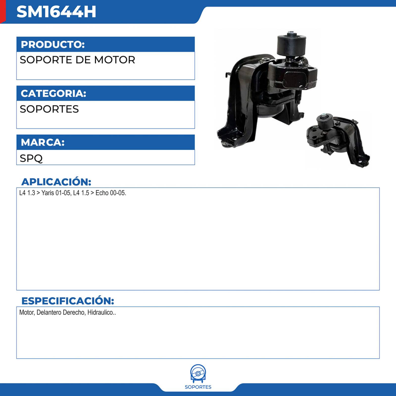 Soporte De Motor, SPQ; Para Toyota Echo 2000-2005 L4; 1.5