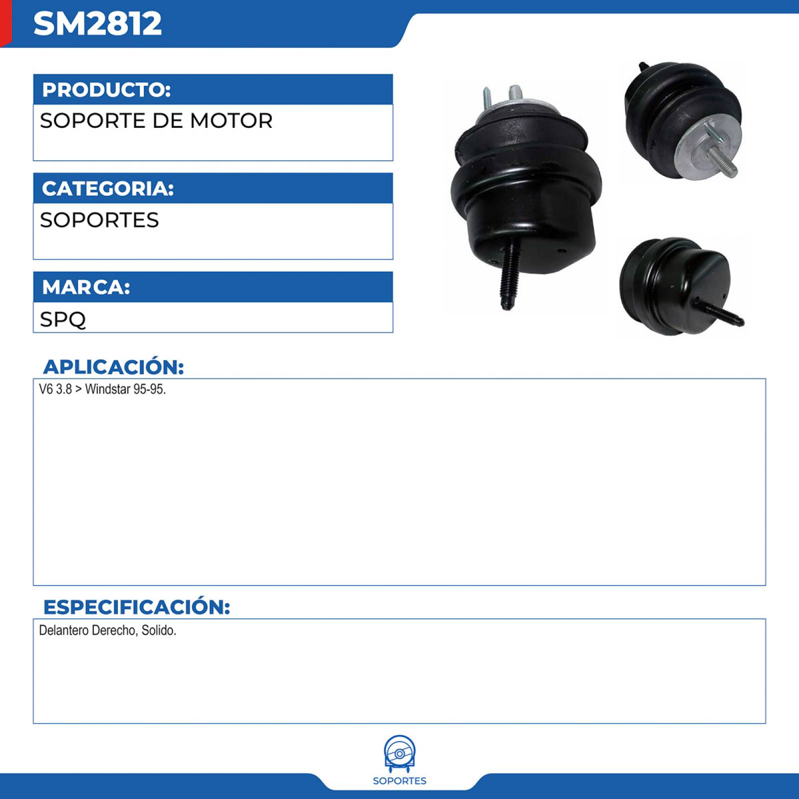 Soporte De Motor, SPQ; Para Ford Windstar 1995-1995 V6; 3.8