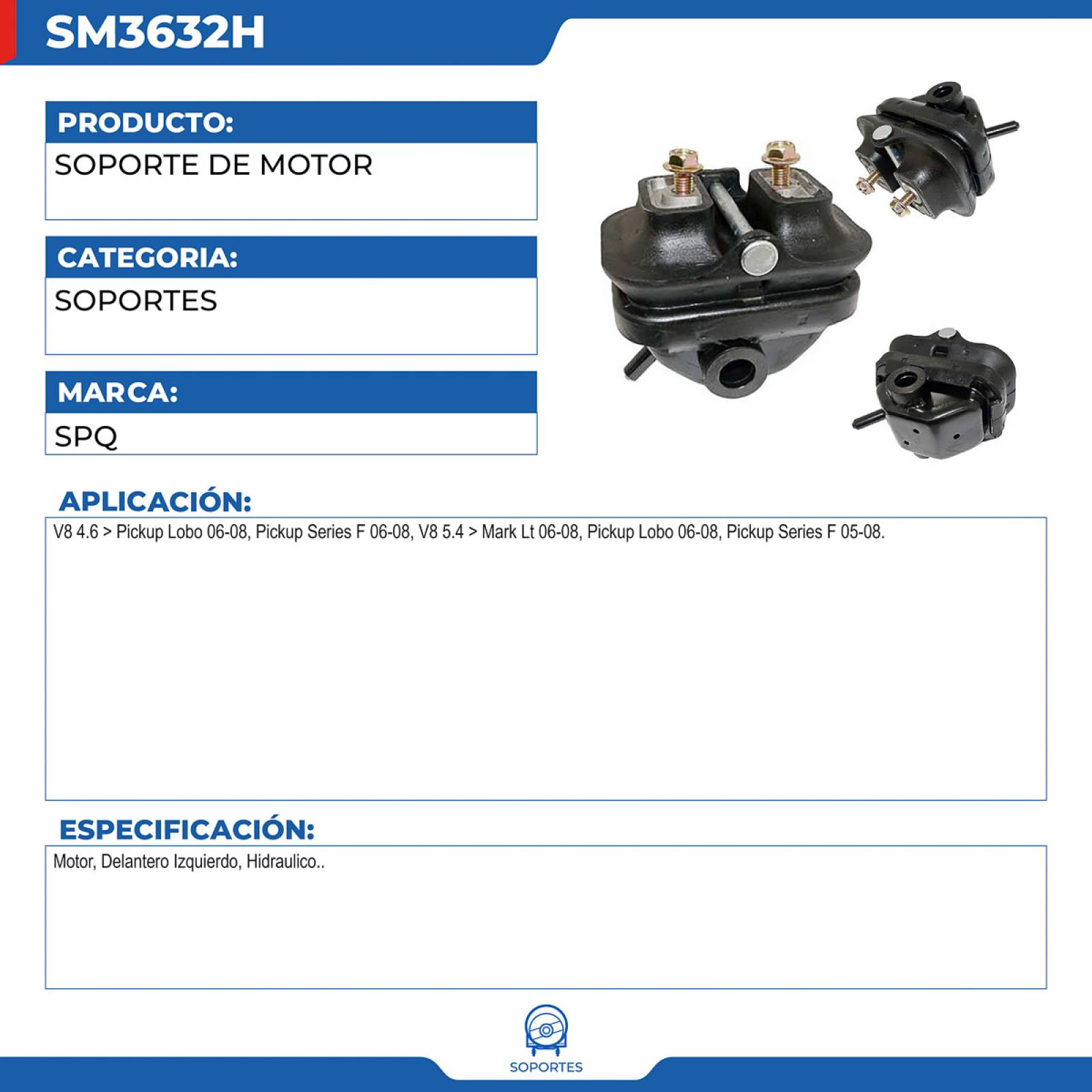 Soporte De Motor, SPQ; Para Ford F150 Pickup 2006-2008 V8; 4.6