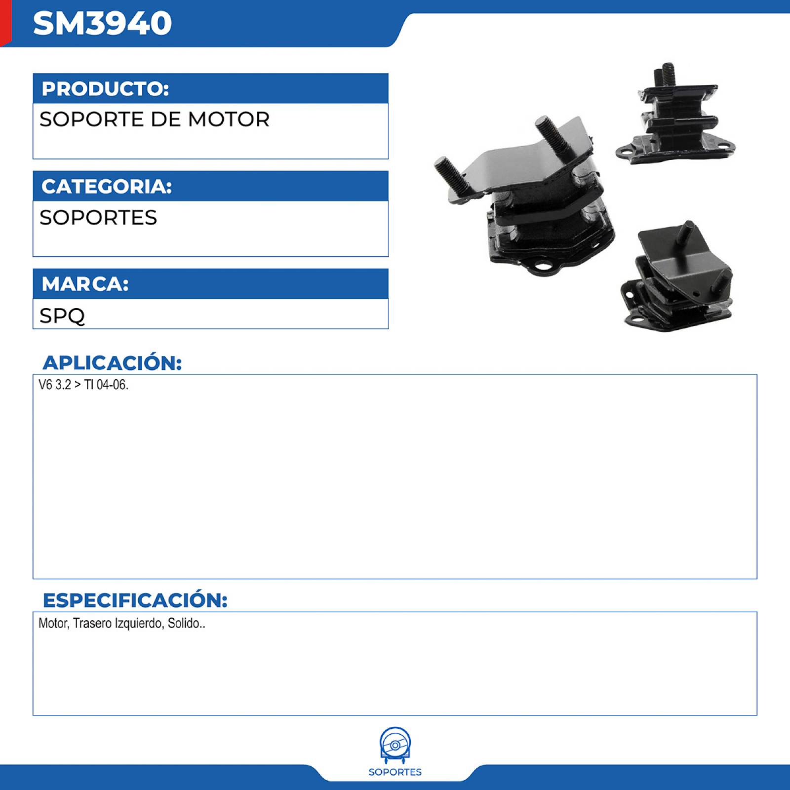 Soporte De Motor, SPQ; Para Acura Tl 2004-2006 V6; 3.2