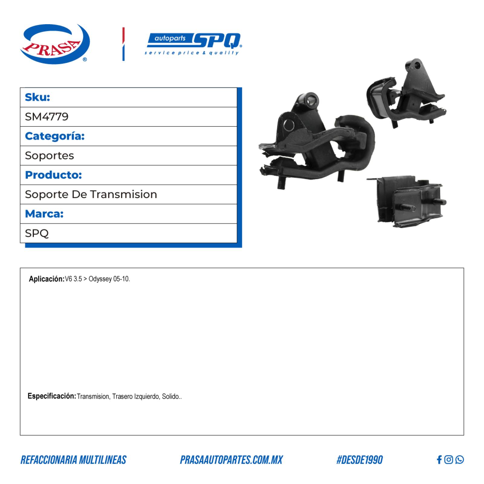 Soporte De Transmision, SPQ; Para Honda Odyssey 2005-2010 V6; 3.5