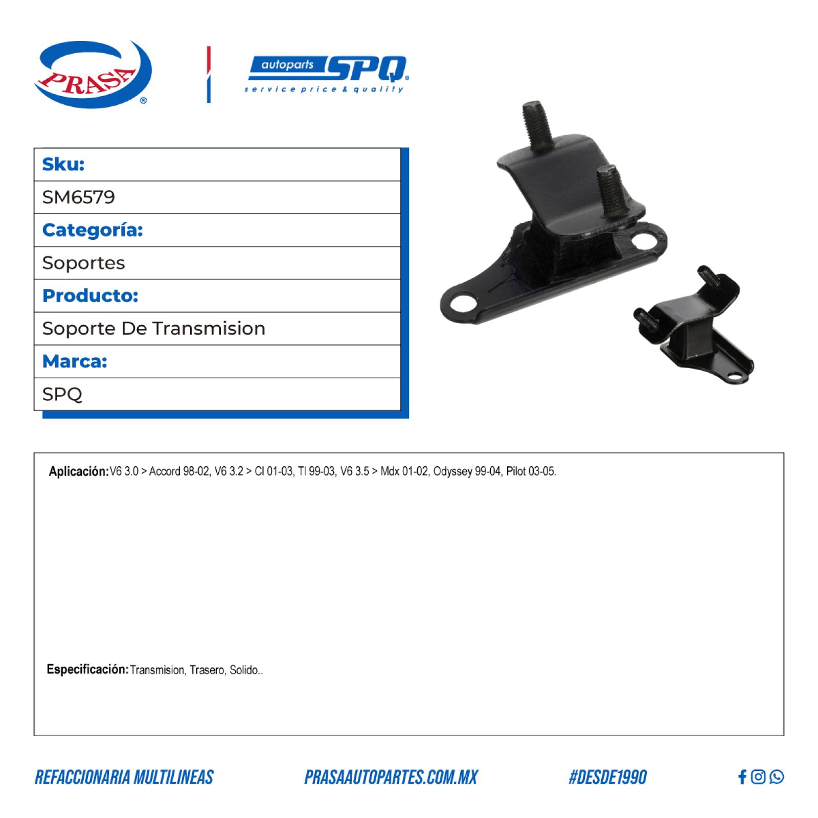 Soporte De Transmision, SPQ; Para Acura Cl 2001-2003 V6; 3.2