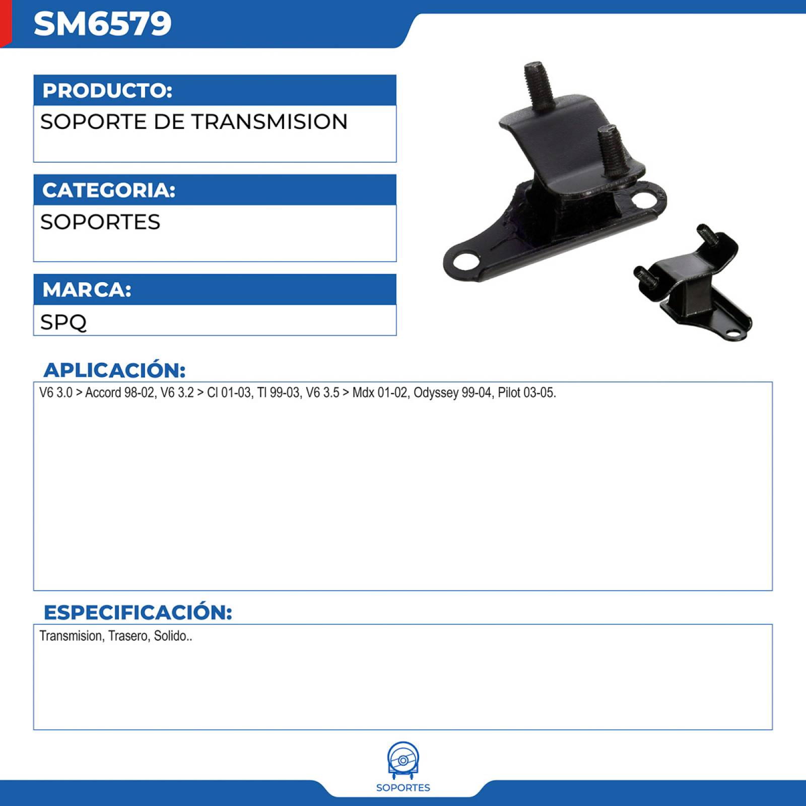 Soporte De Transmision, SPQ; Para Acura Cl 2001-2003 V6; 3.2