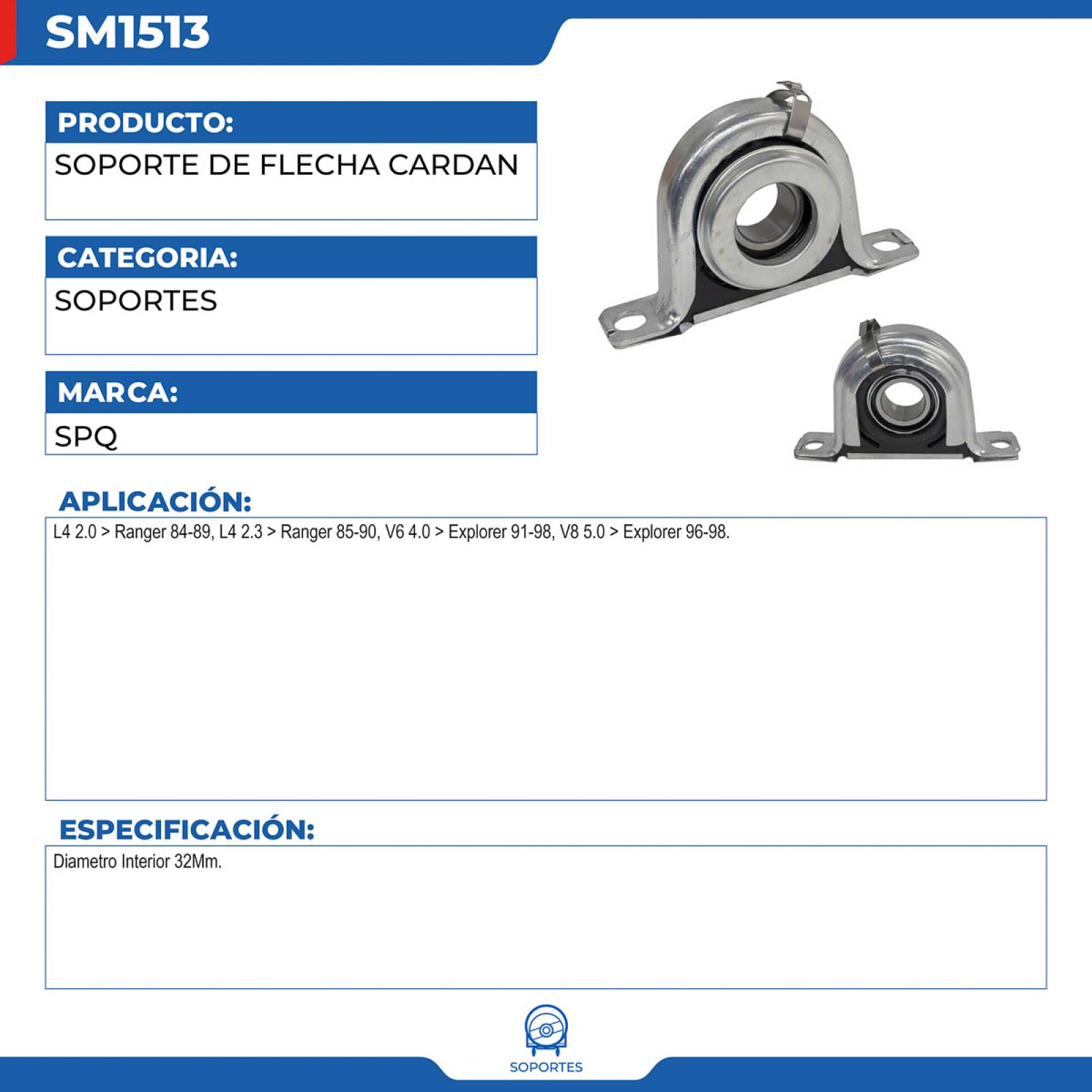Soporte De Flecha Cardan, SPQ; Para Ford Explorer 1991-1998 V6; 4