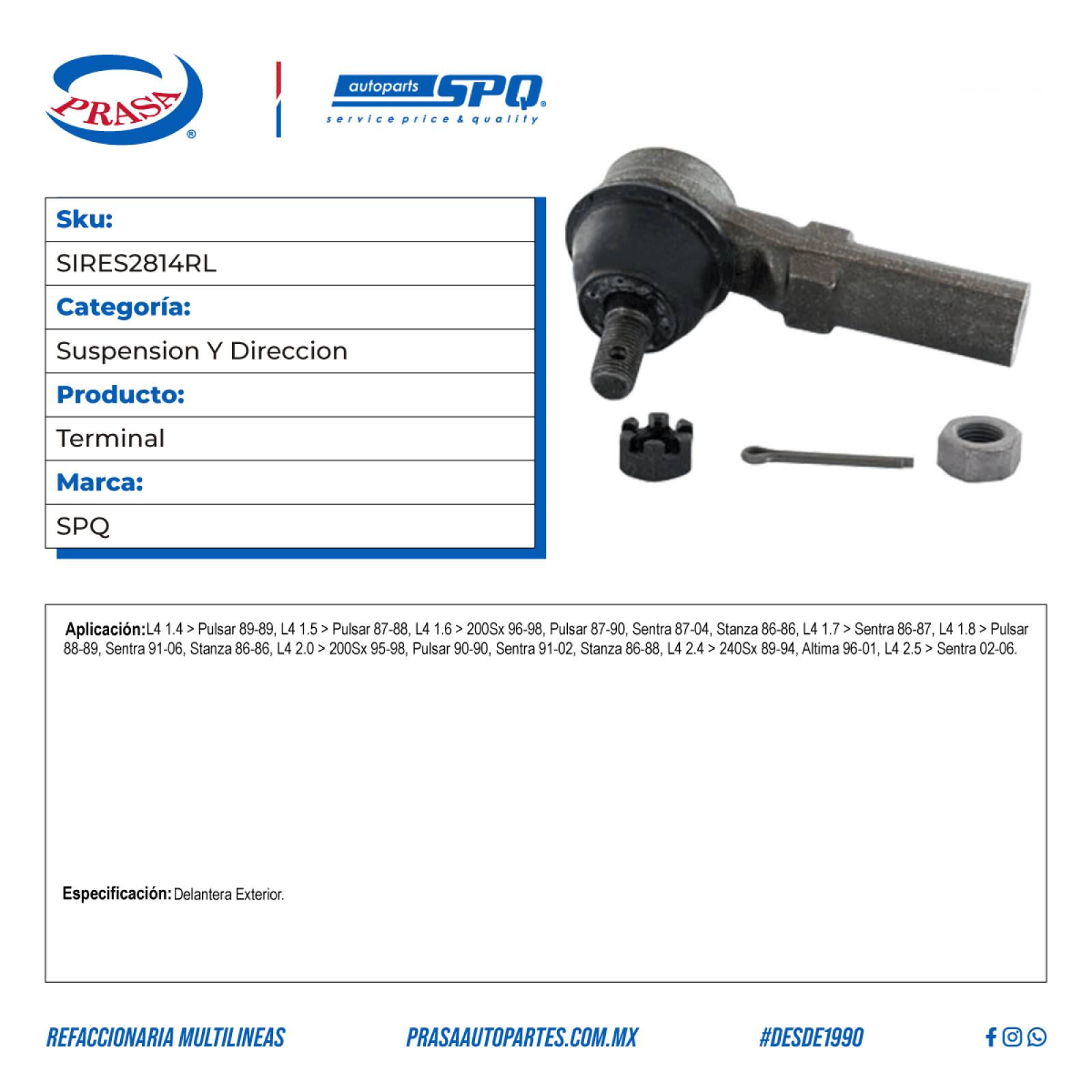 Terminal, SPQ; Para Nissan 200Sx 1996-1998 L4; 1.6