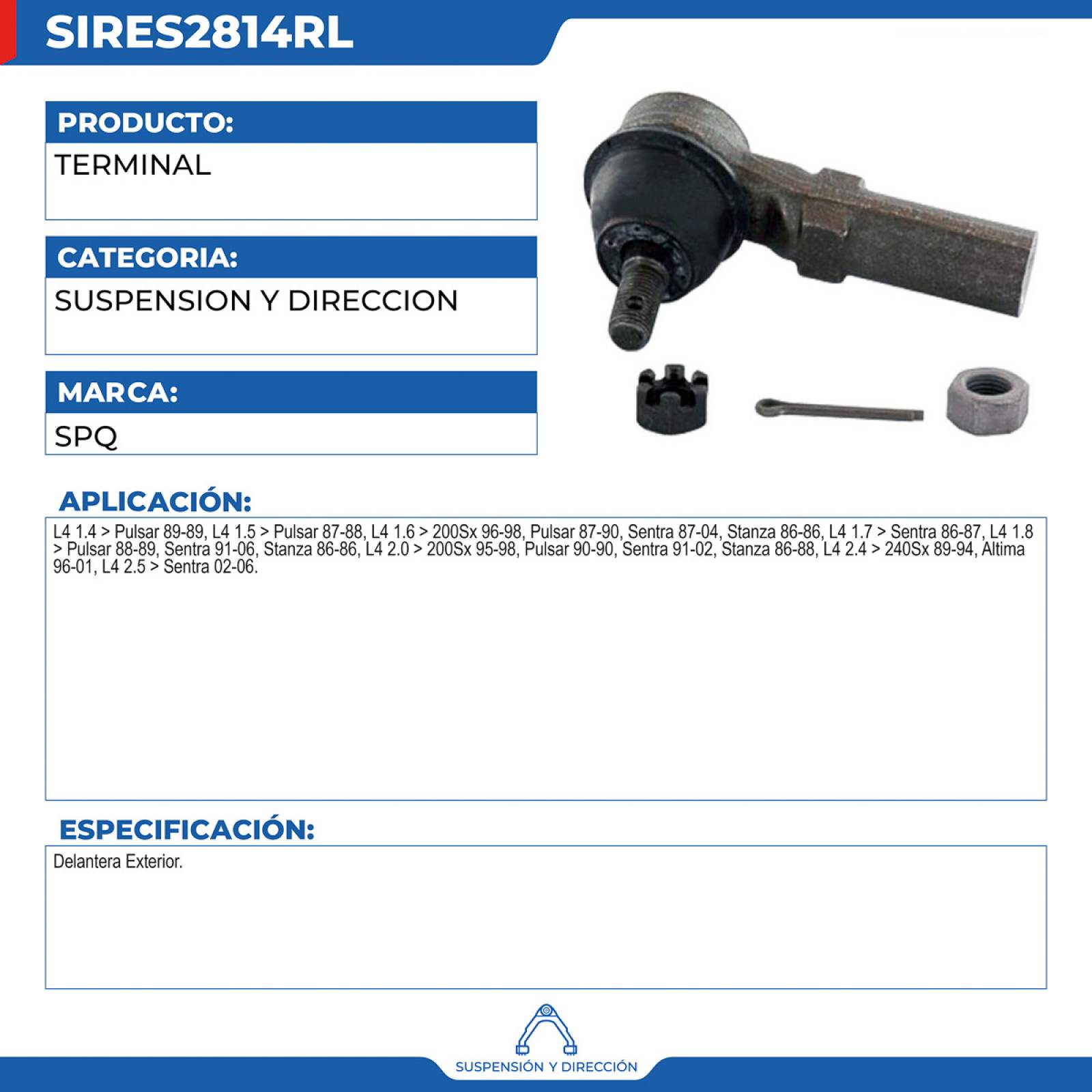 Terminal, SPQ; Para Nissan 200Sx 1996-1998 L4; 1.6