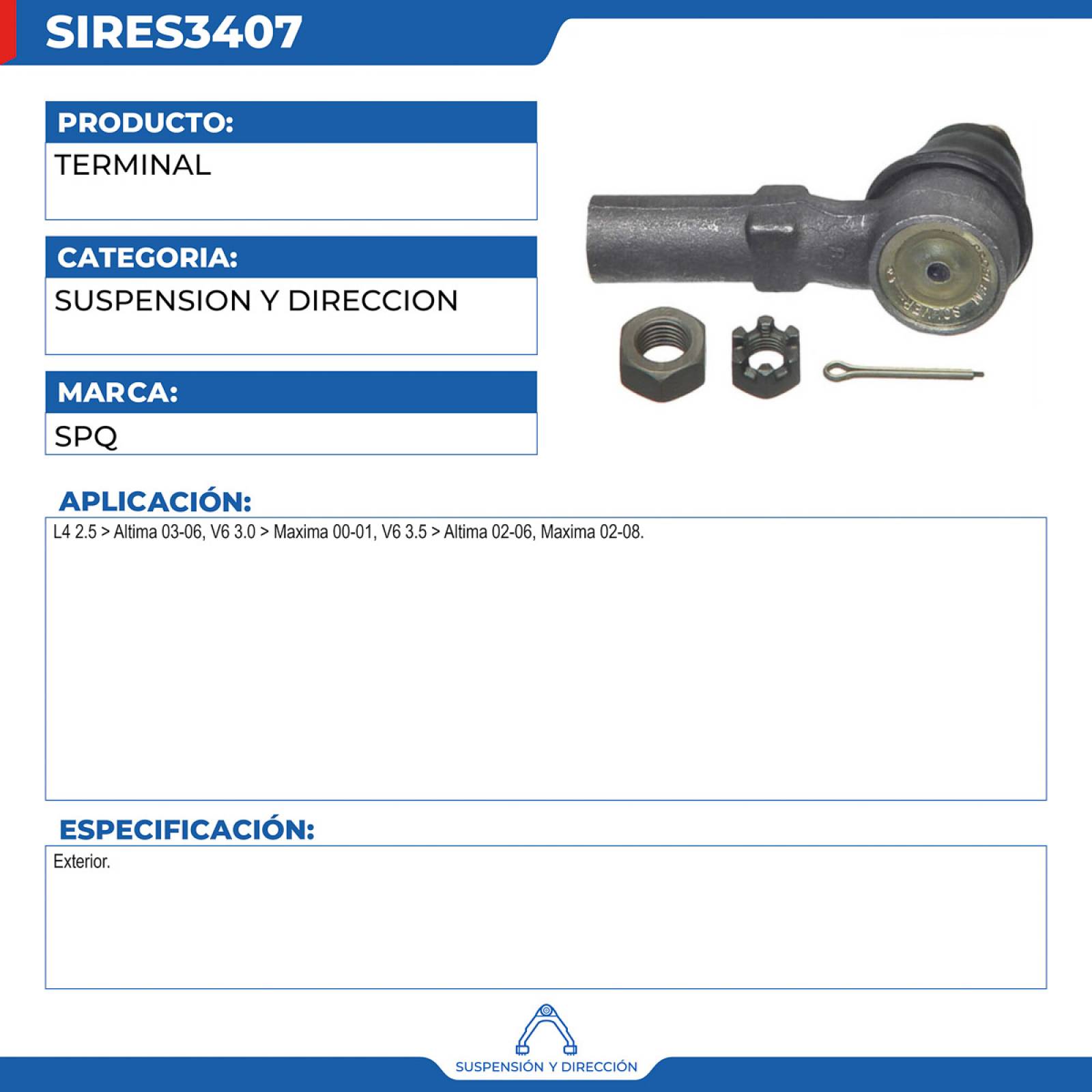 Terminal, SPQ; Para Nissan Altima 2003-2006 L4; 2.5
