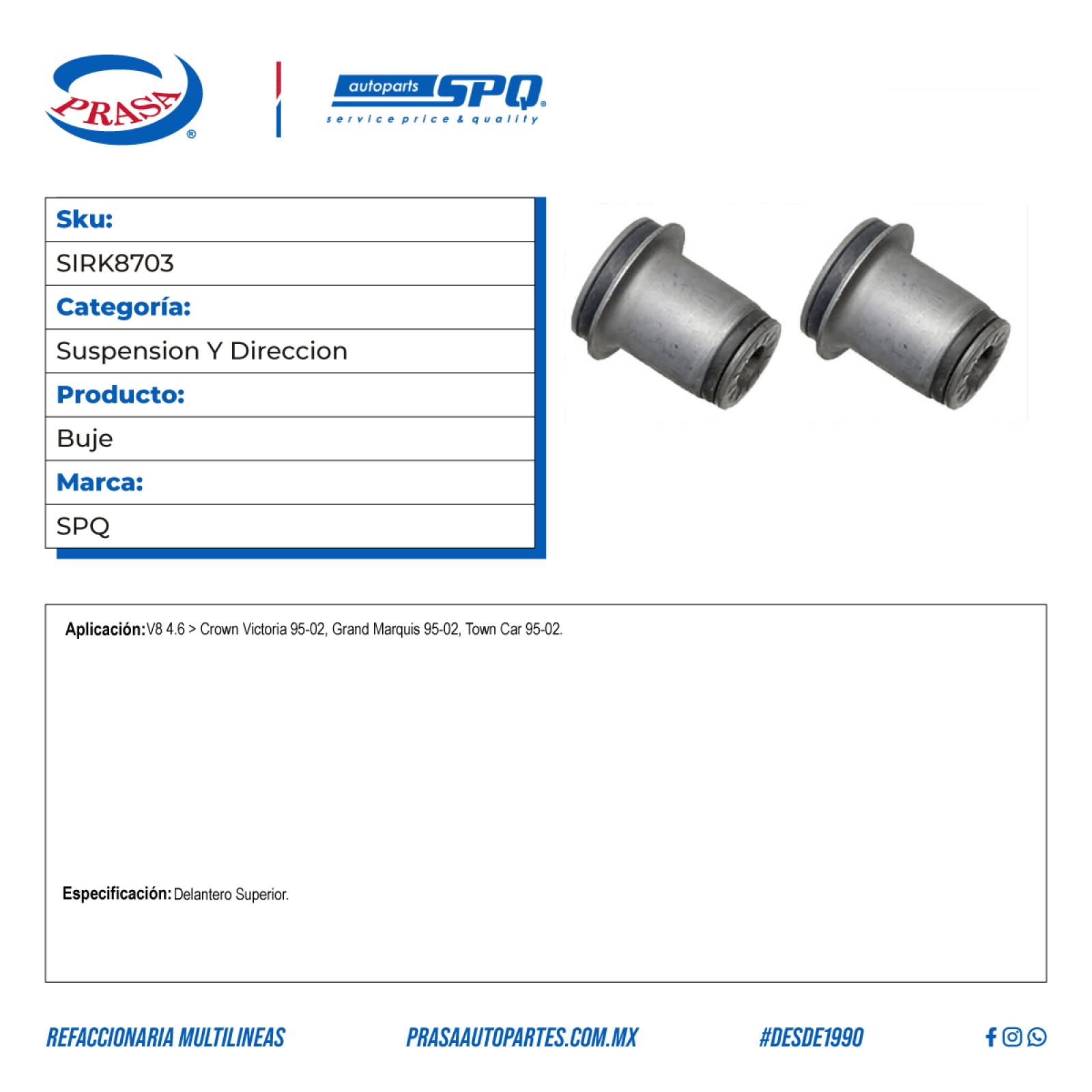Buje, SPQ; Para Ford Crown Victoria 1995-2002 V8; 4.6