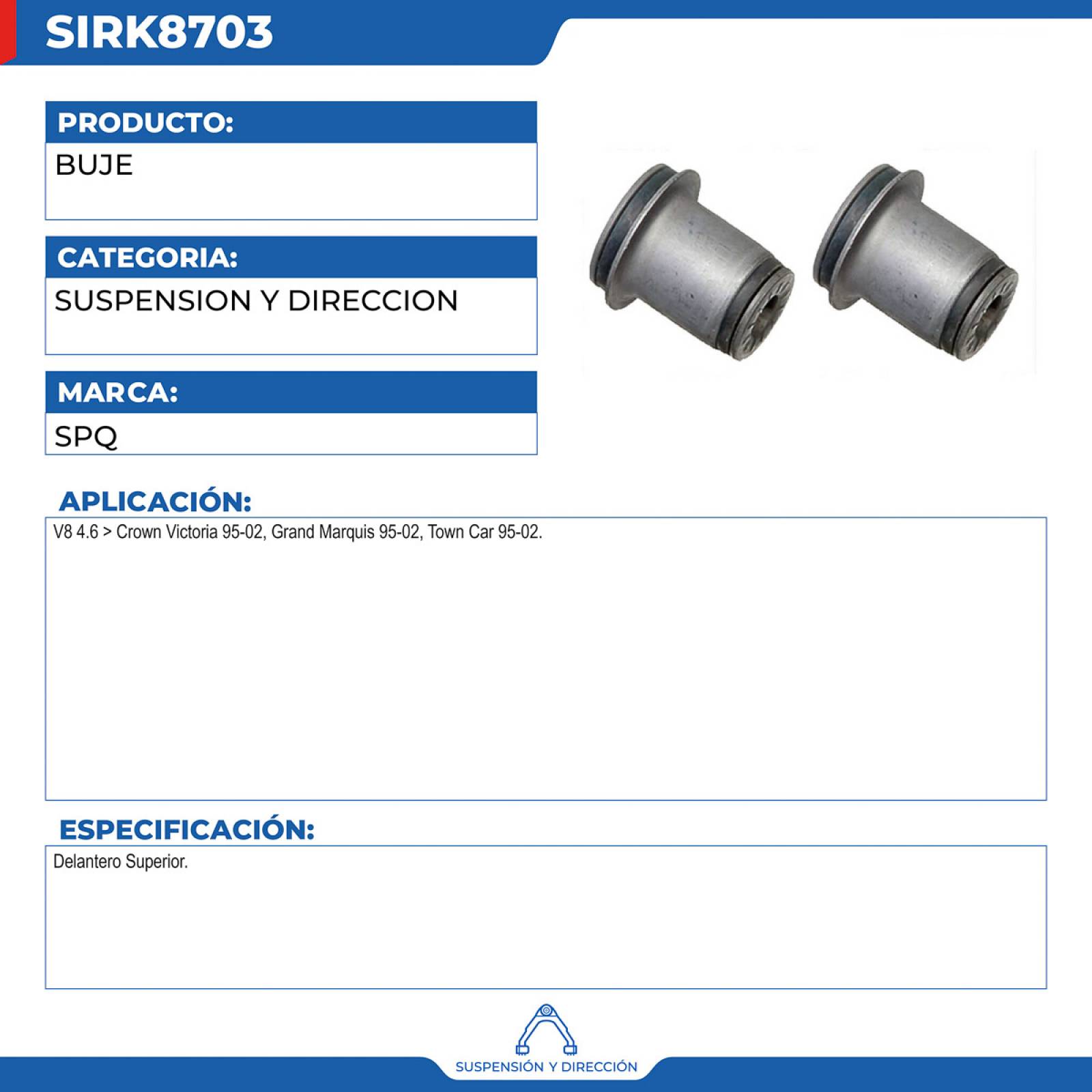 Buje, SPQ; Para Ford Crown Victoria 1995-2002 V8; 4.6