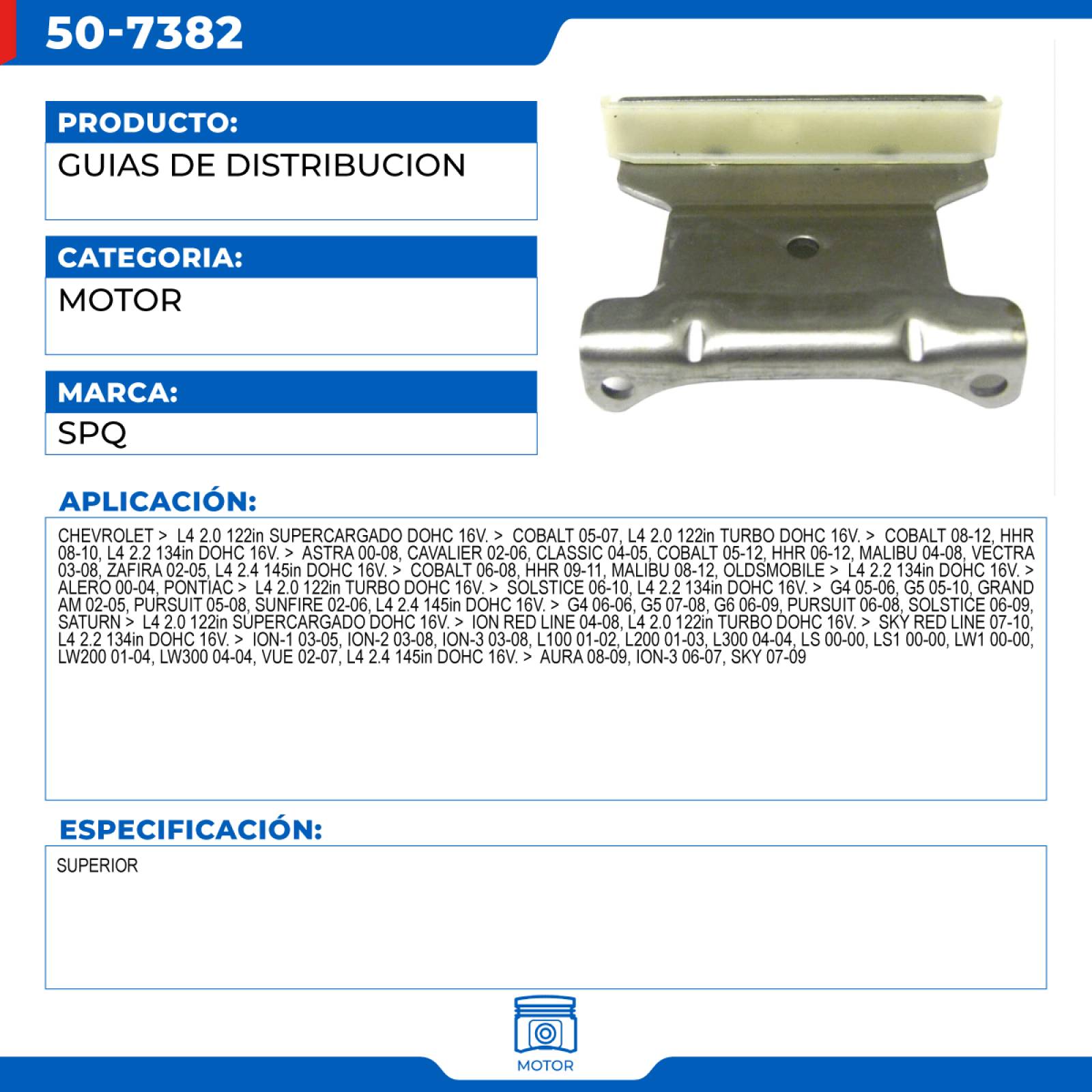 Guias De Distribucion, SPQ; Para Chevrolet Astra 2000-2008 L4; 2.2