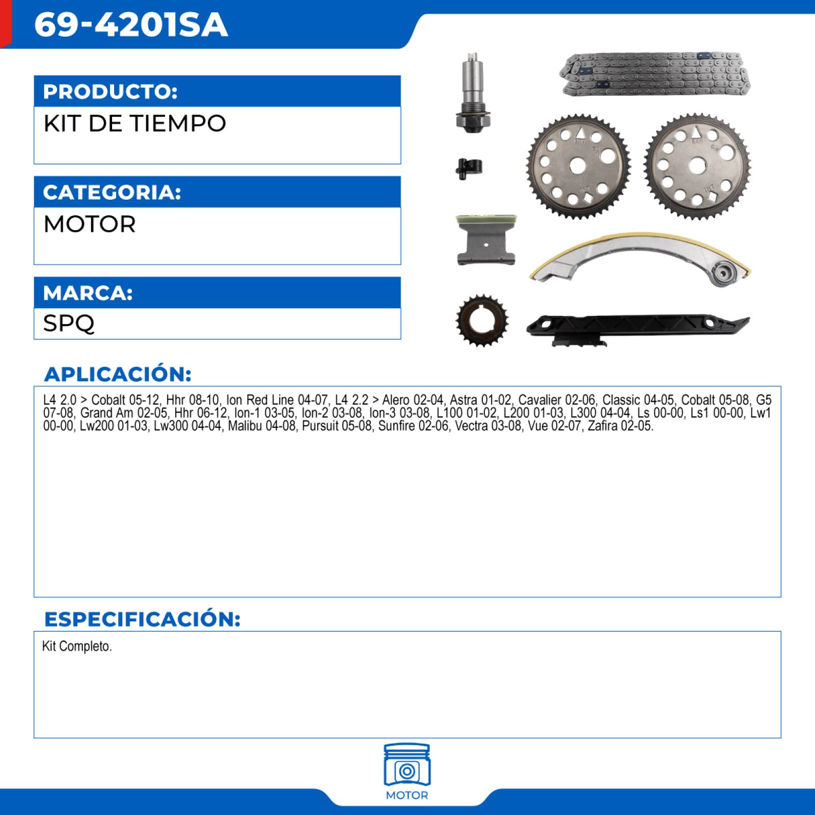 Kit De Tiempo, SPQ; Para Chevrolet Astra 2001-2002 L4; 2.2
