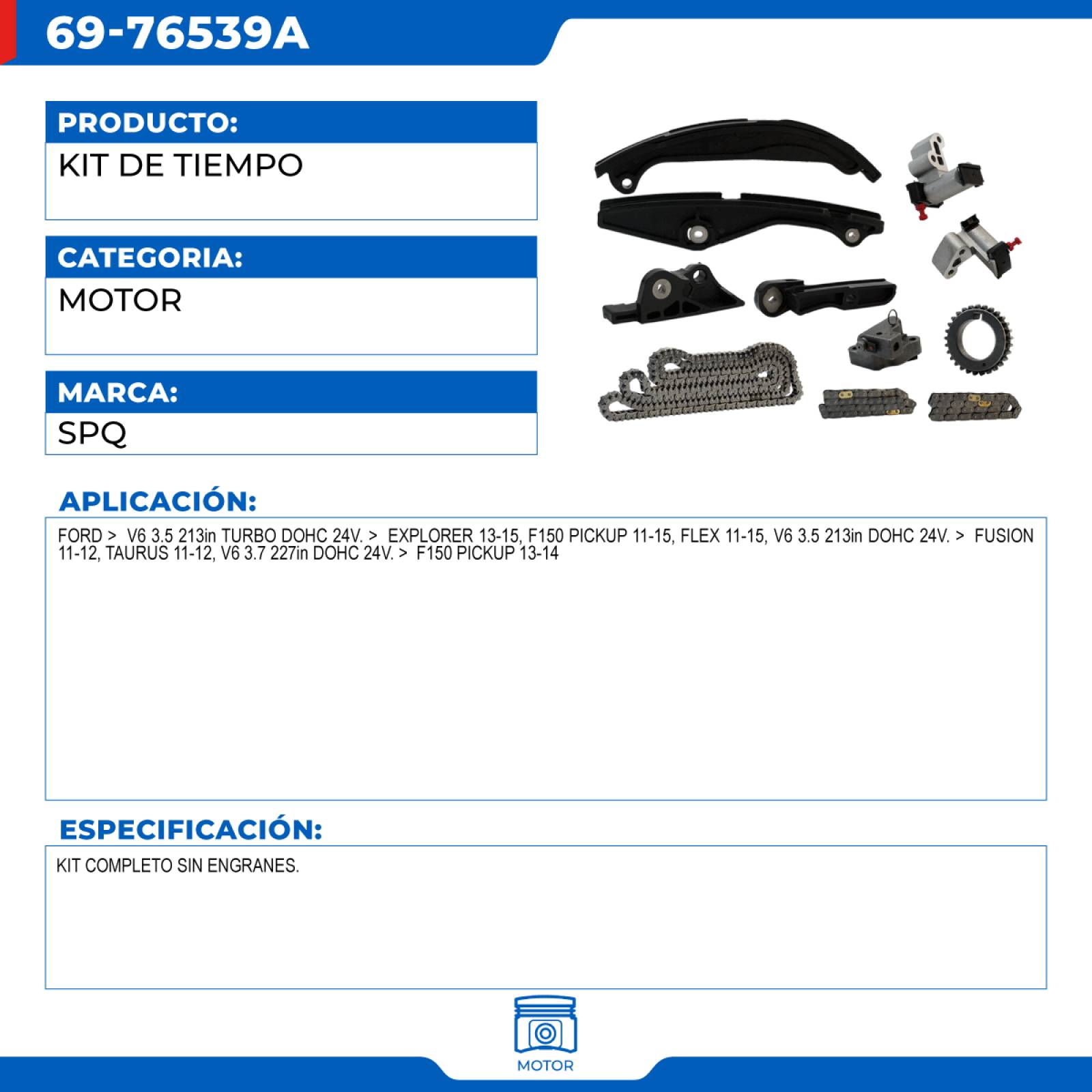 Kit De Tiempo, SPQ; Para Ford Explorer 2013-2015 V6; 3.5