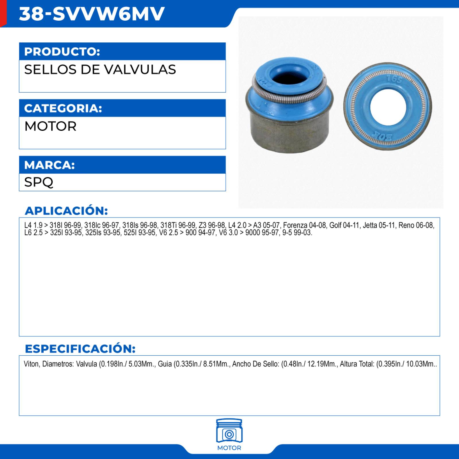 Sellos De Valvulas, SPQ; Para Audi A3 2005-2007 L4; 2