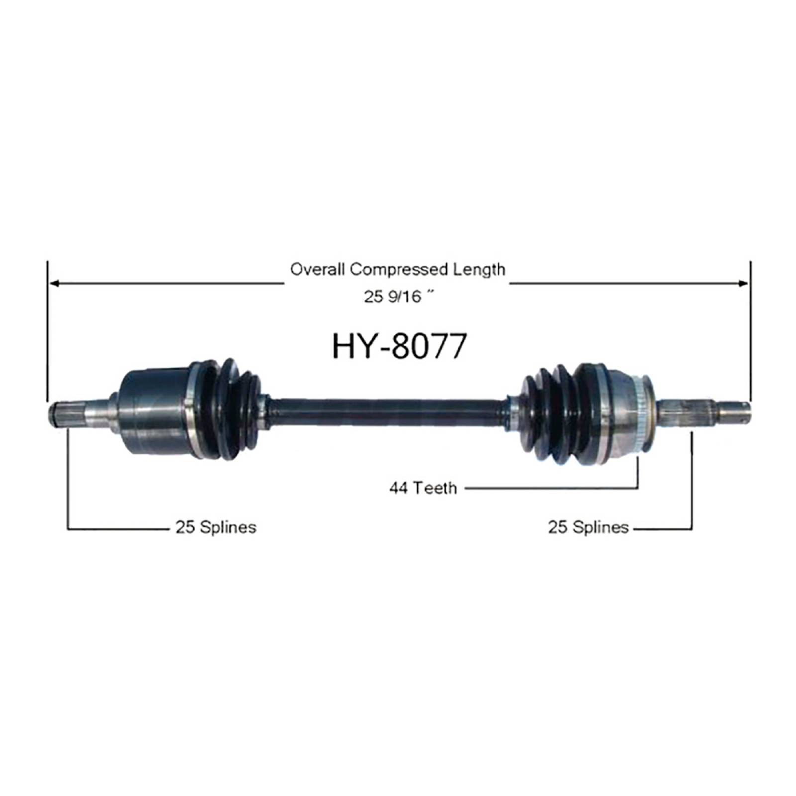 Flecha Homocinetica, SPQ; Para Hyundai Elantra 2001-2006 L4; 2