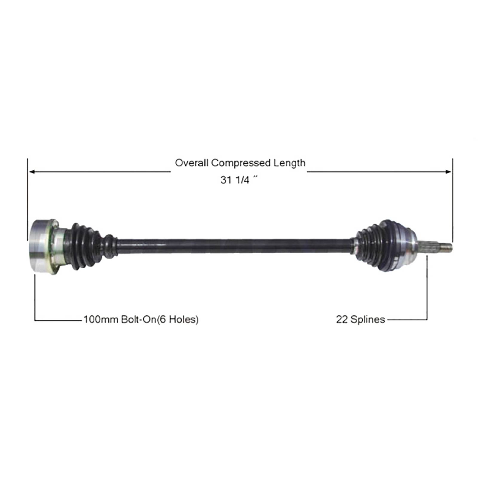 Flecha Homocinetica, SPQ; para Volkswagen Cabrio L4; (2.0) 1995-2002