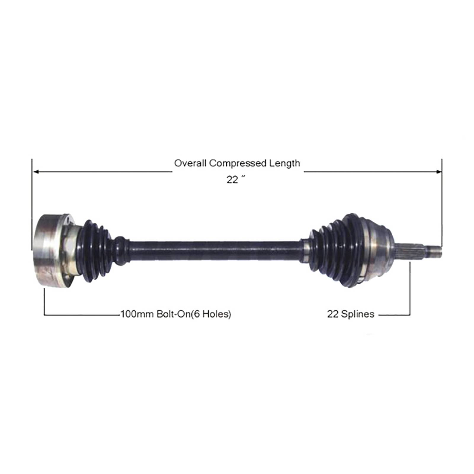 Flecha Homocinetica, SPQ; para Volkswagen Cabrio L4; (2.0) 1995-2002