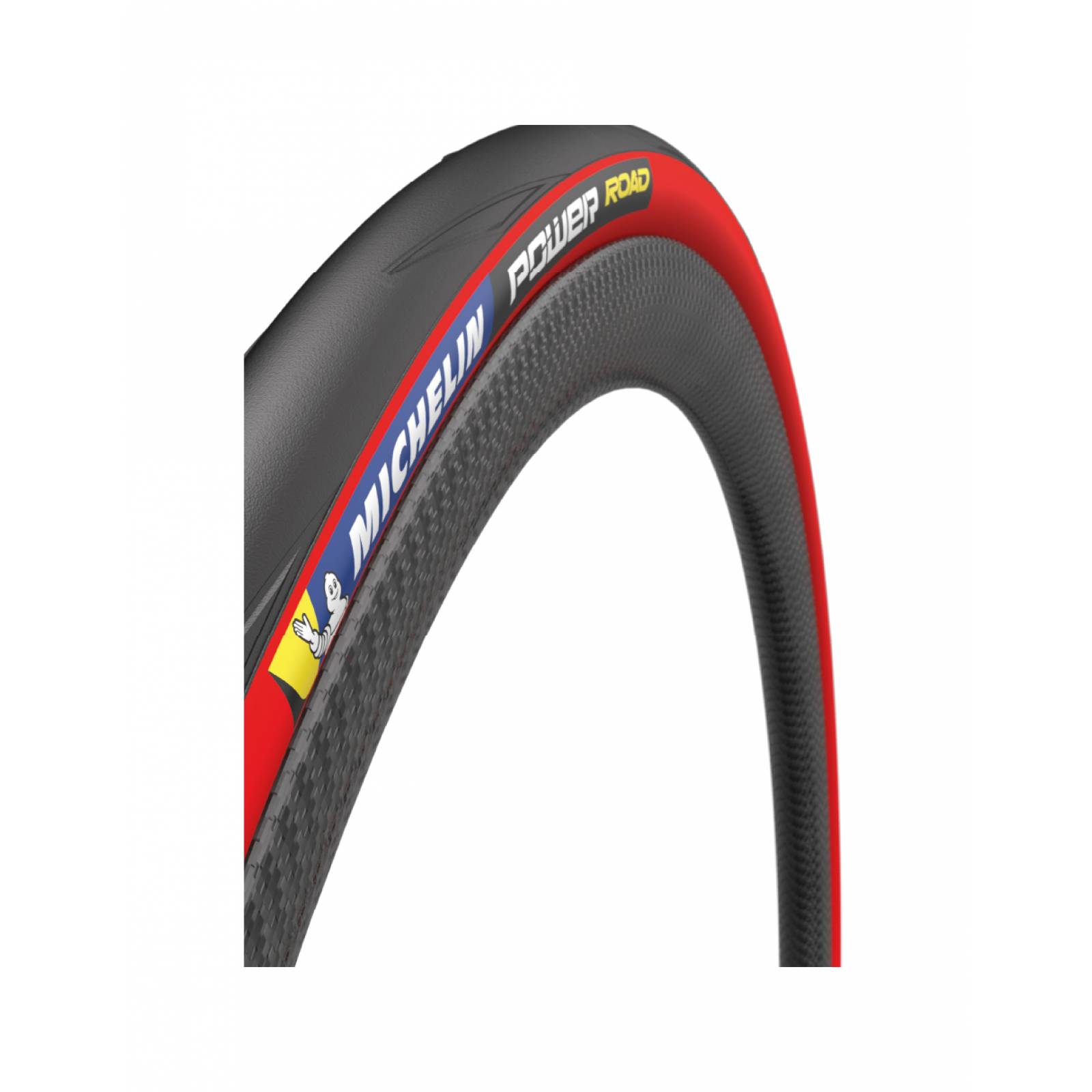 Llanta Michelin 700X25C POWER ROAD Plegable Roja Ruta