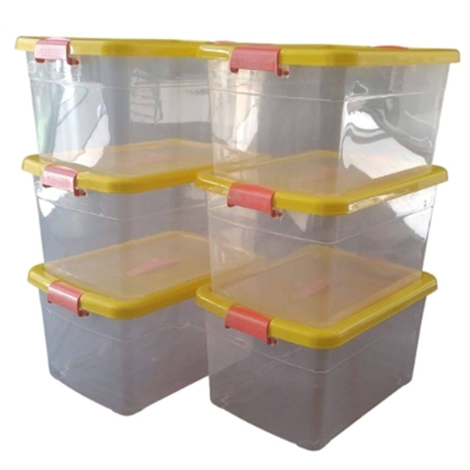 6 Cajas de plastico 19 lts Grande - Marketcity