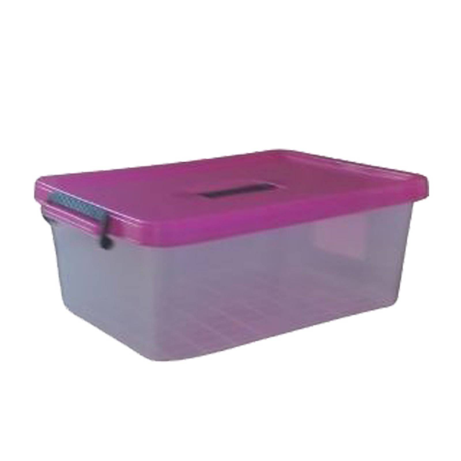 4 Cajas de Plastico 18 litros Tapa Rosa - Peyo