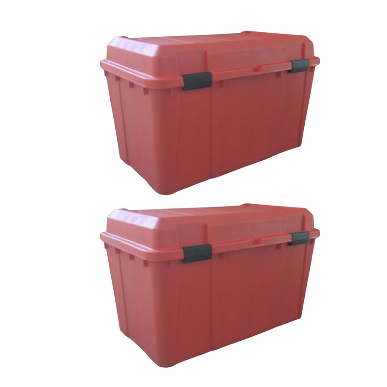 2 Cajas de Plastico 130 litros Roja Hercules - PEYO