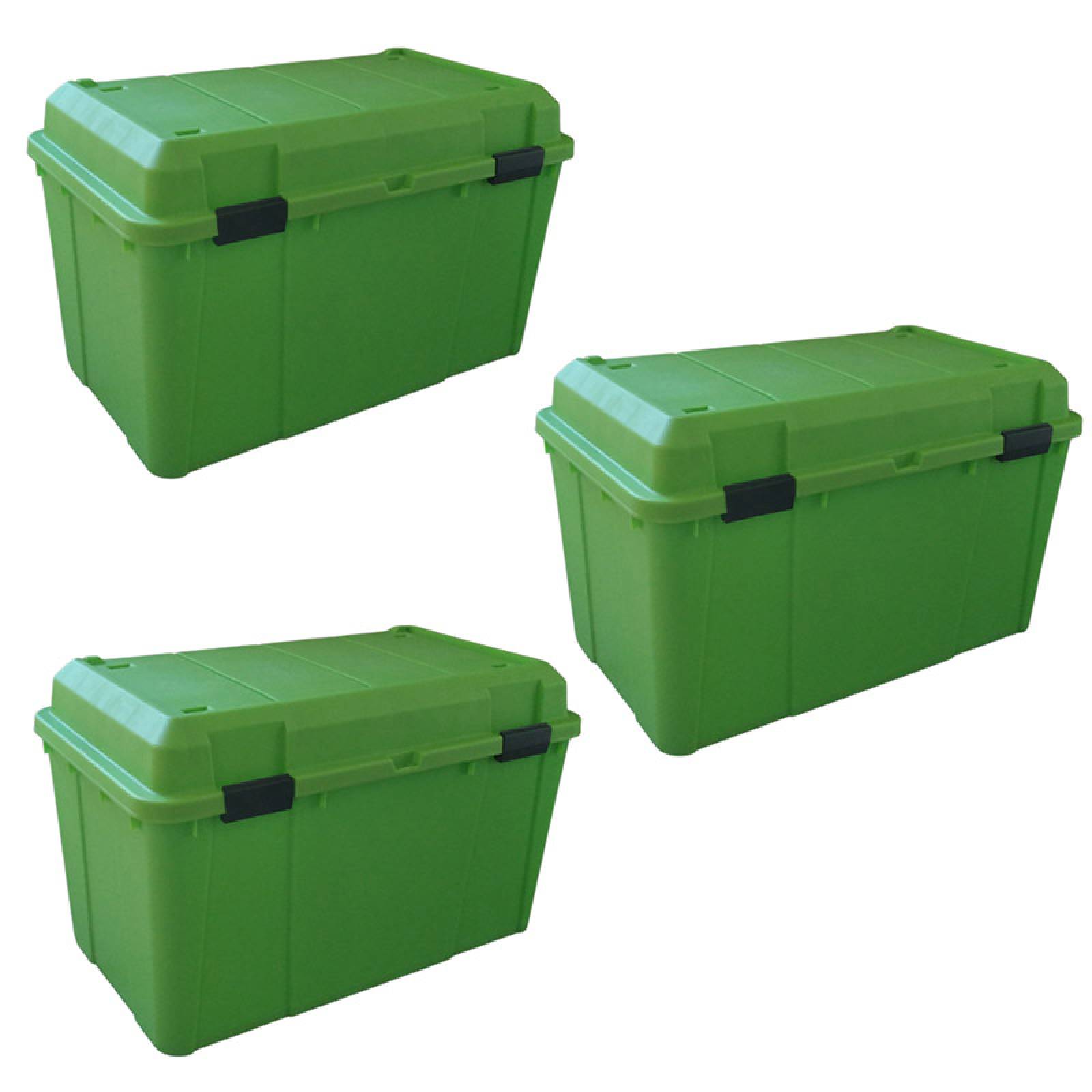 4 Cajas de Plastico 130 litros Verde Hercules - PEYO