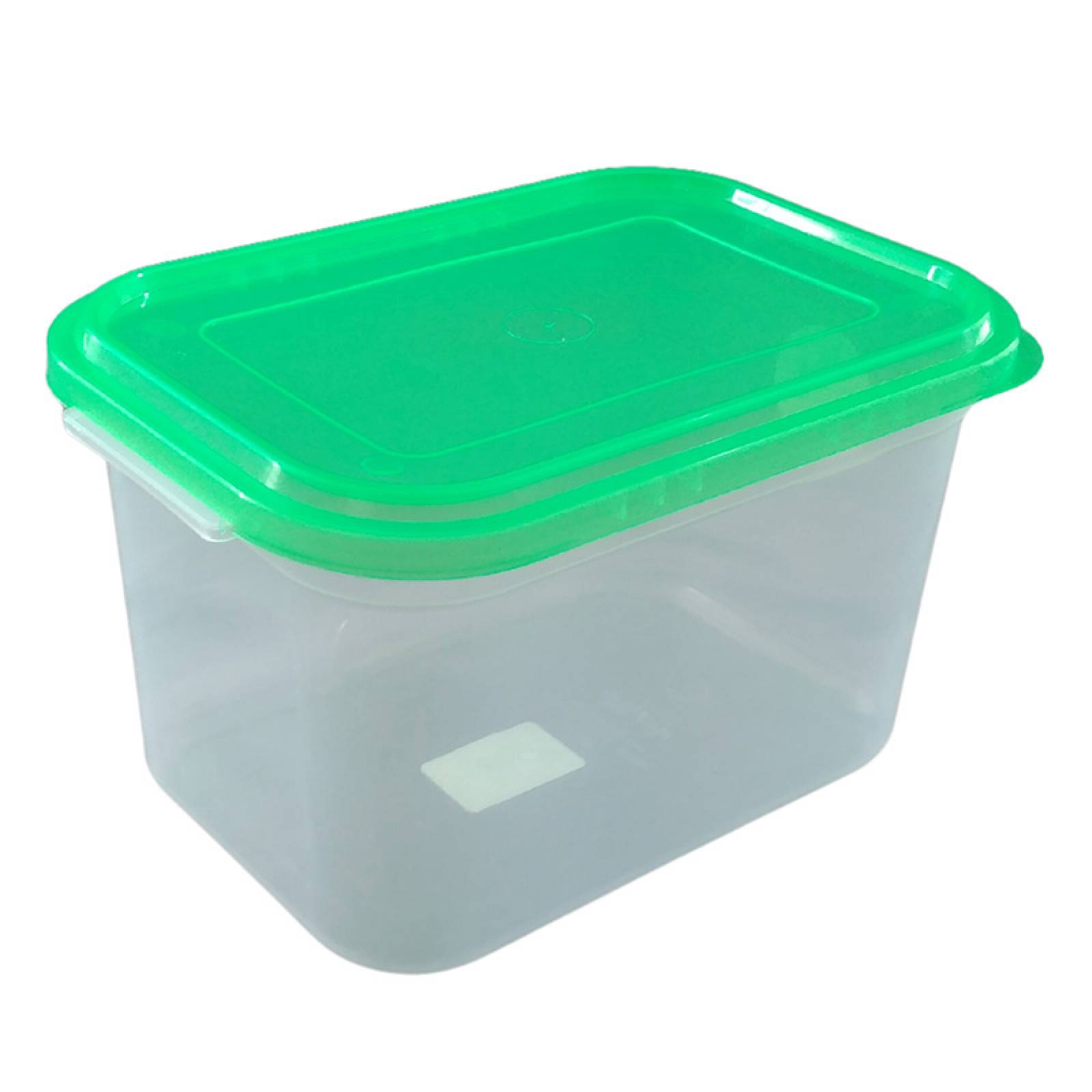 4 Cajas de Plastico 6.5 litros Transparente Tapa Verde Zeus - PEYO