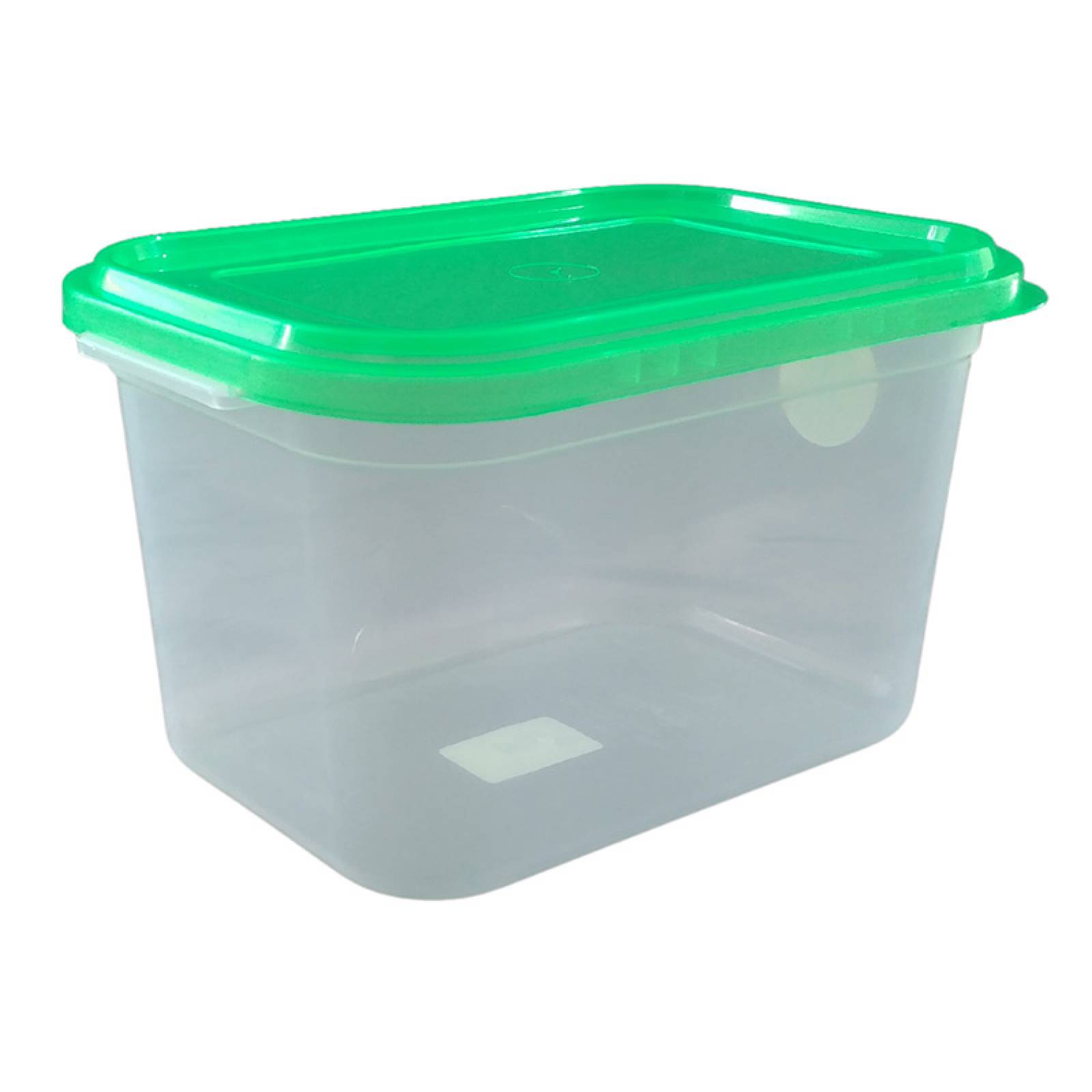 4 Cajas de Plastico 6.5 litros Transparente Tapa Verde Zeus - PEYO