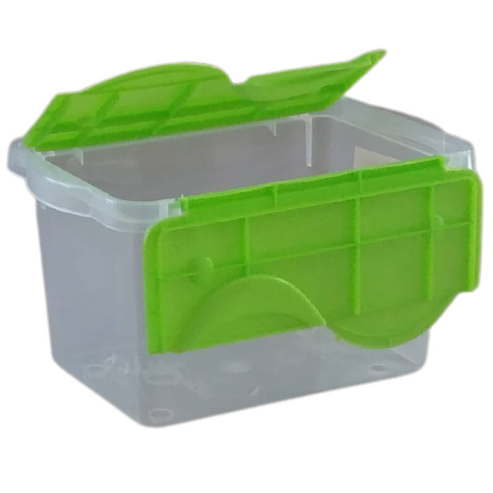 2 Cajas de Plastico 3.2 litros Transparente Tapa Verde Multicositas- PEYO
