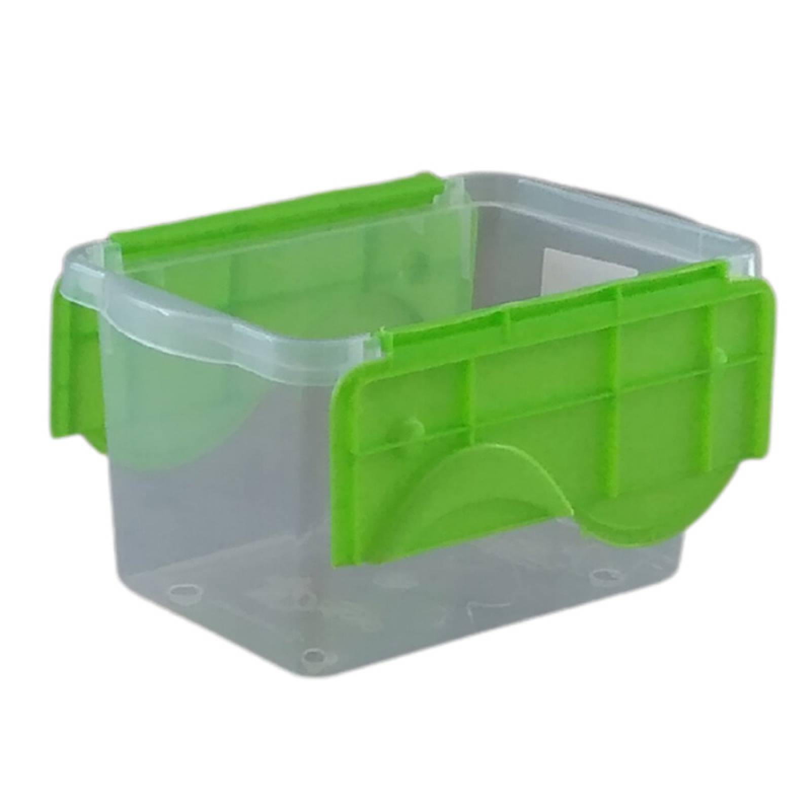 2 Cajas de Plastico 3.2 litros Transparente Tapa Verde Multicositas- PEYO