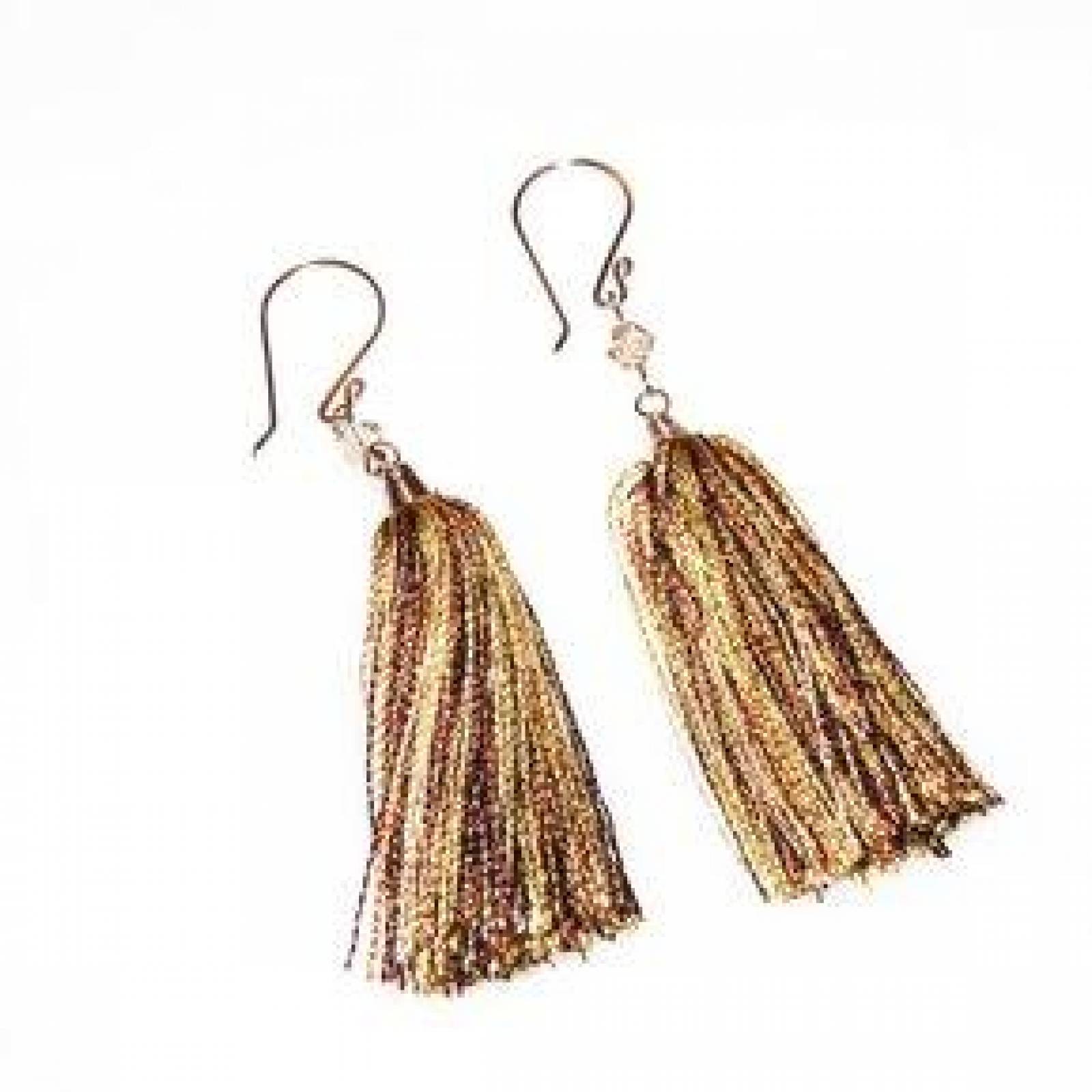 Aretes con en Aleacion con Oro 18k y Poliéster 