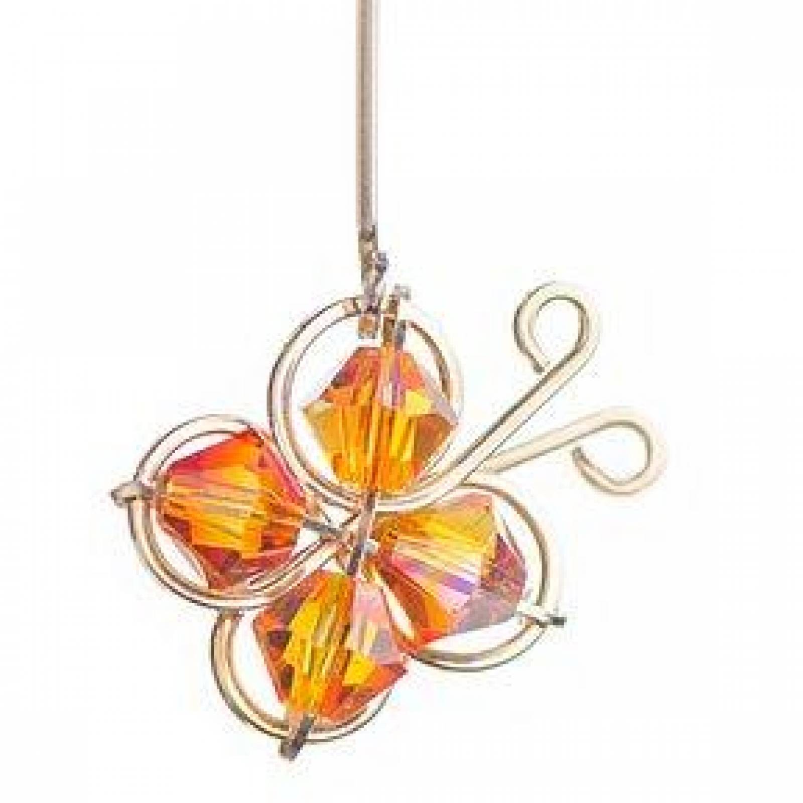 Aretes Violador con Cristal Swarovski en Aleación con Oro 18k Largo 4cm