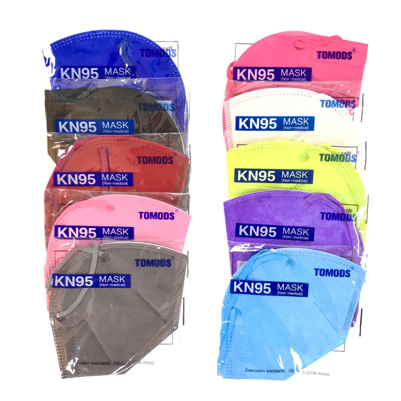 Kn95 Mascarillas Cubre Bocas Calidad Lavable Reutilizable Caja10pz