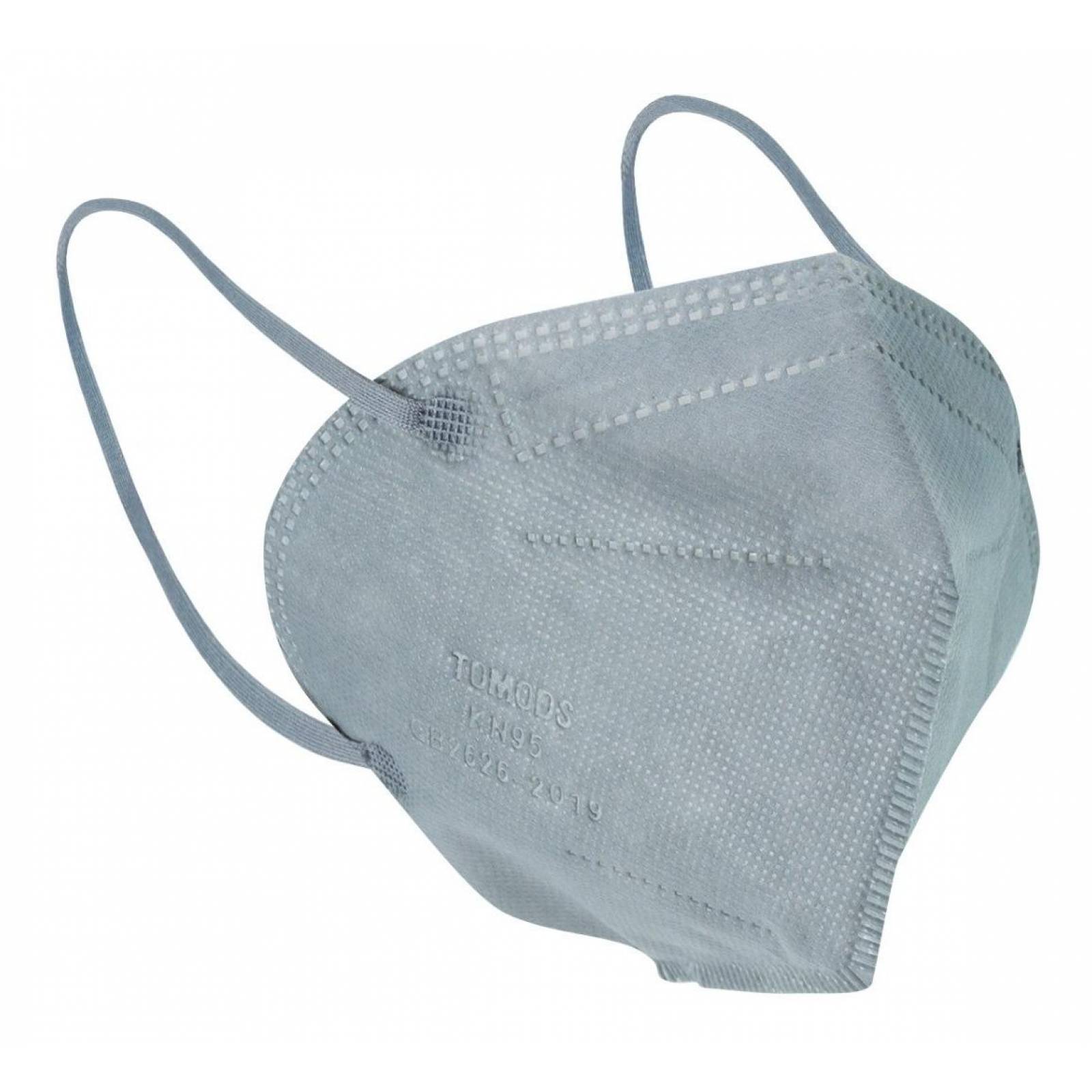 Kn95 Mascarillas Cubrebocas Lavables Caja10pz Colores Tomods Gris claro.