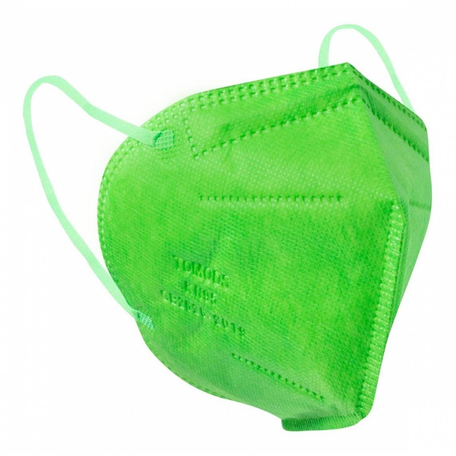 Kn95 Mascarillas Cubrebocas Lavables Caja10pz Colores Tomods Verde lima Verde Lima